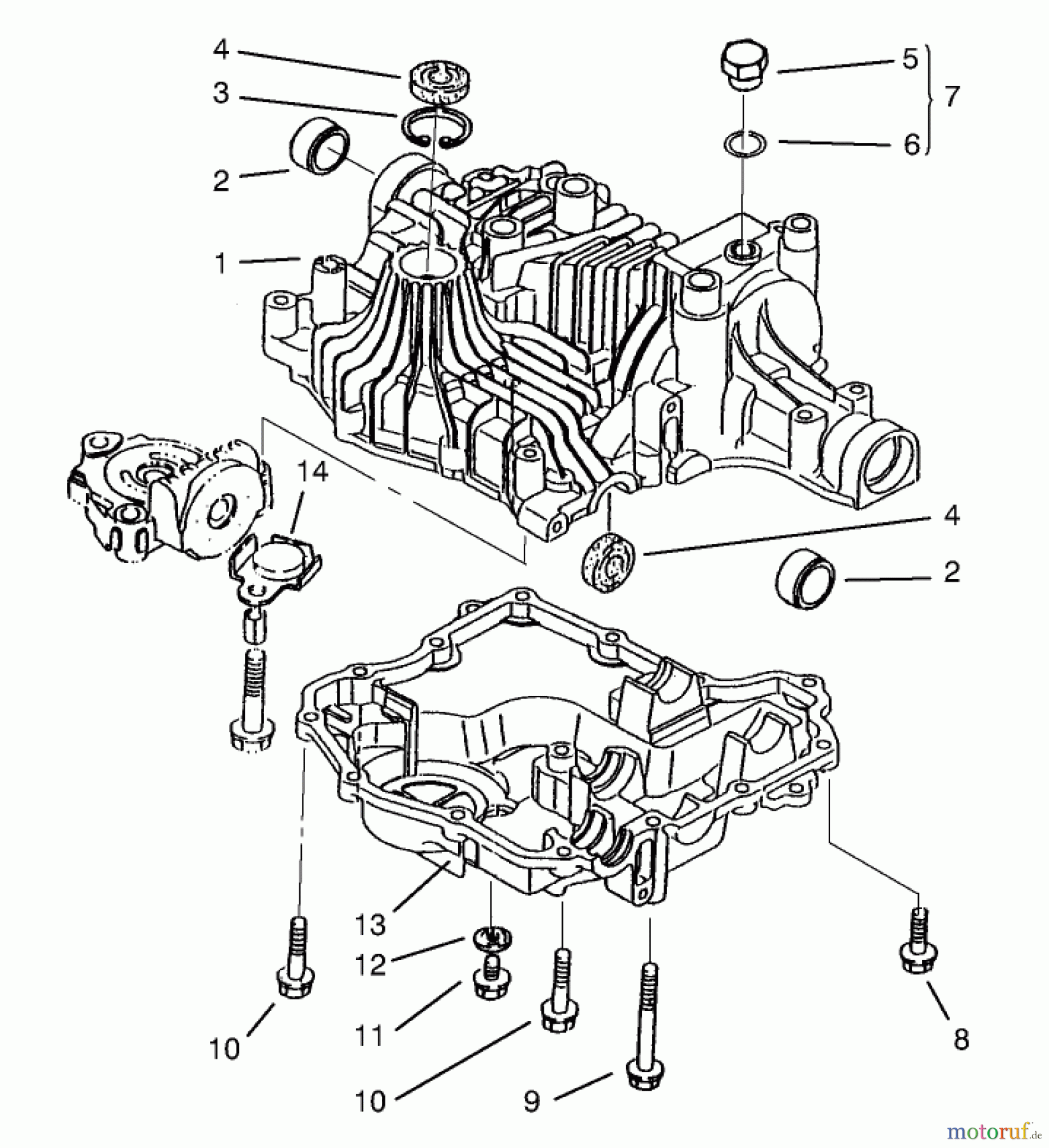Toro Neu Mowers, Lawn & Garden Tractor Seite 1 72104 (267-H) - Toro 267-H Lawn and Garden Tractor, 1998 (8900001-8900599) TRANSAXLE CASE