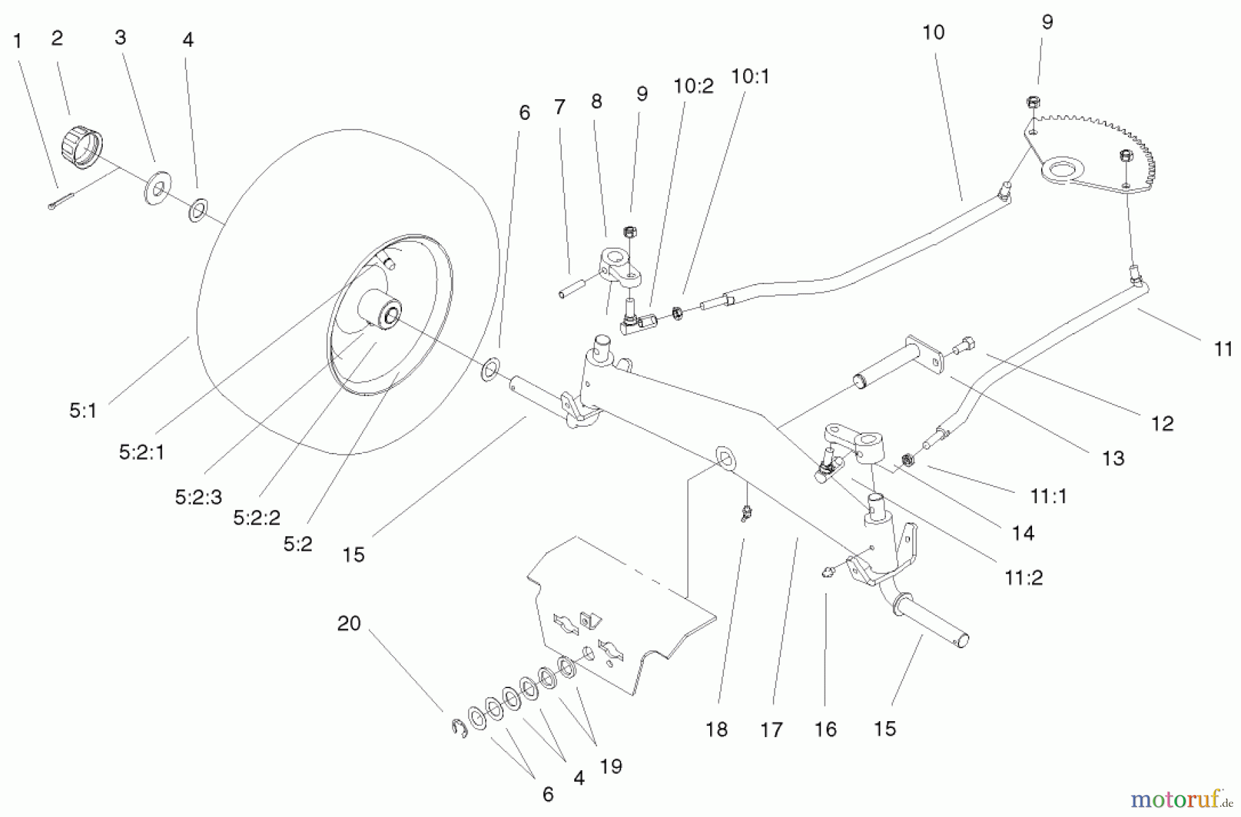 Toro Neu Mowers, Lawn & Garden Tractor Seite 1 72107 (268-HE) - Toro 268-HE Lawn and Garden Tractor, 2000 (200000001-200999999) FRONT AXLE ASSEMBLY