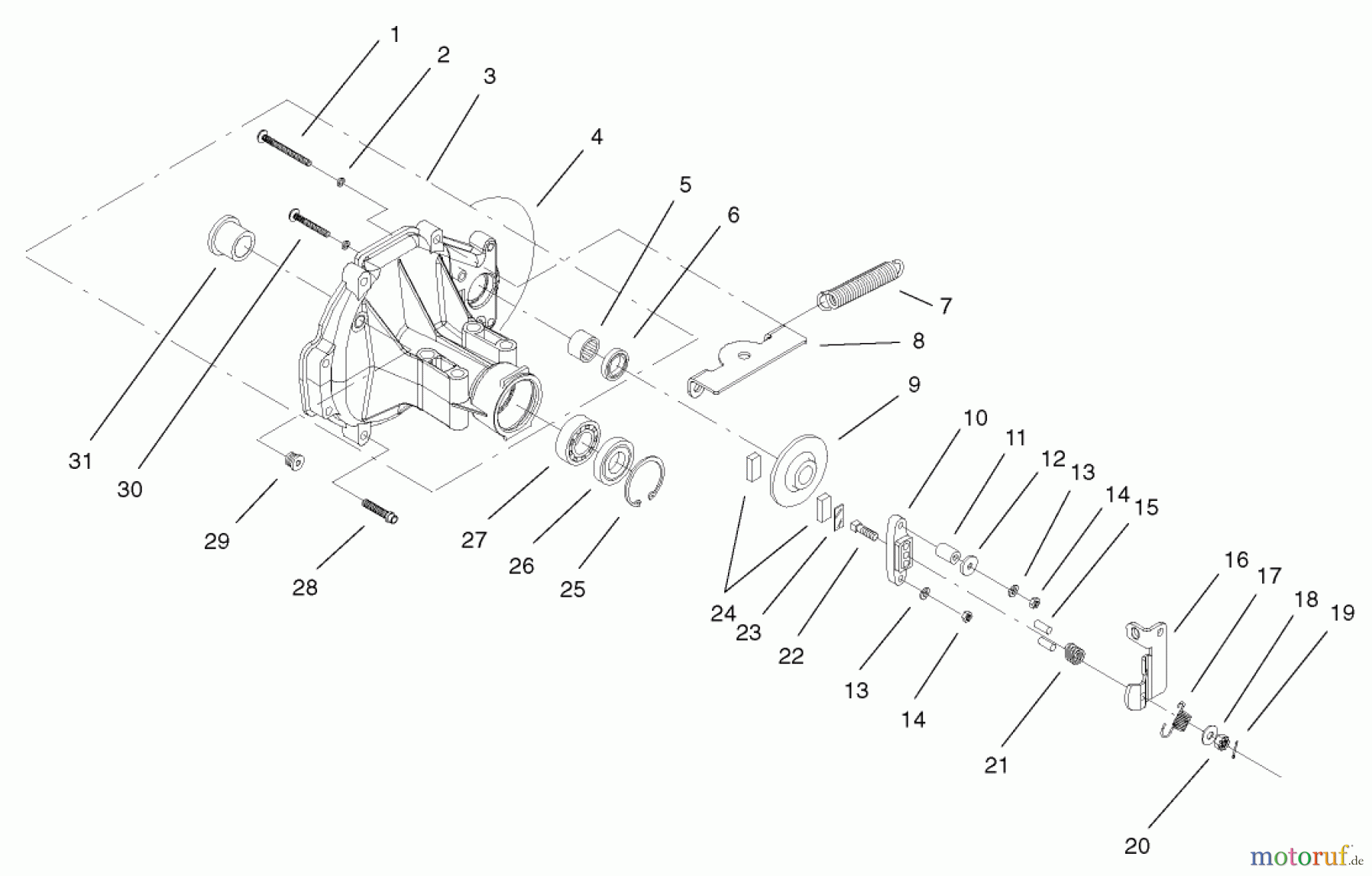 Toro Neu Mowers, Lawn & Garden Tractor Seite 1 72107 (268-HE) - Toro 268-HE Lawn and Garden Tractor, 2001 (210000001-210999999) BRAKE ASSEMBLY