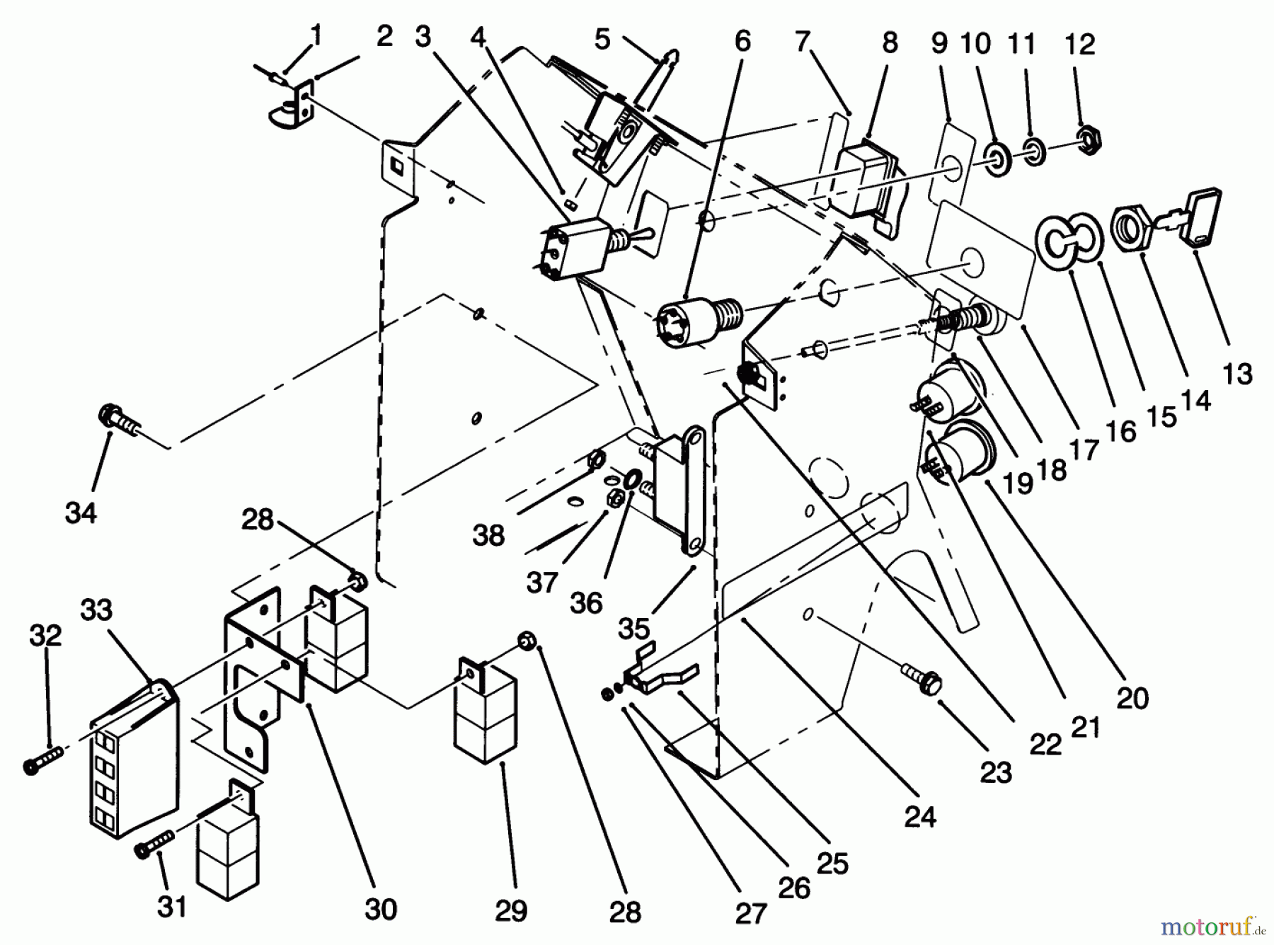 Toro Neu Mowers, Lawn & Garden Tractor Seite 1 72101 (246-H) - Toro 246-H Yard Tractor, 1993 (3900001-3999999) DASH ASSEMBLY