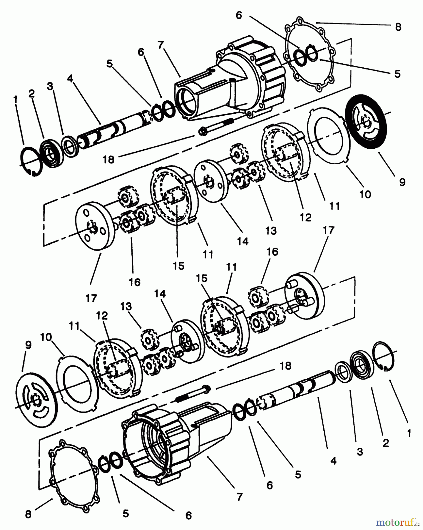 Toro Neu Mowers, Lawn & Garden Tractor Seite 1 72101 (246-H) - Toro 246-H Yard Tractor, 1993 (3900001-3999999) TRANSMISSION EATON MODEL 751-045 #2