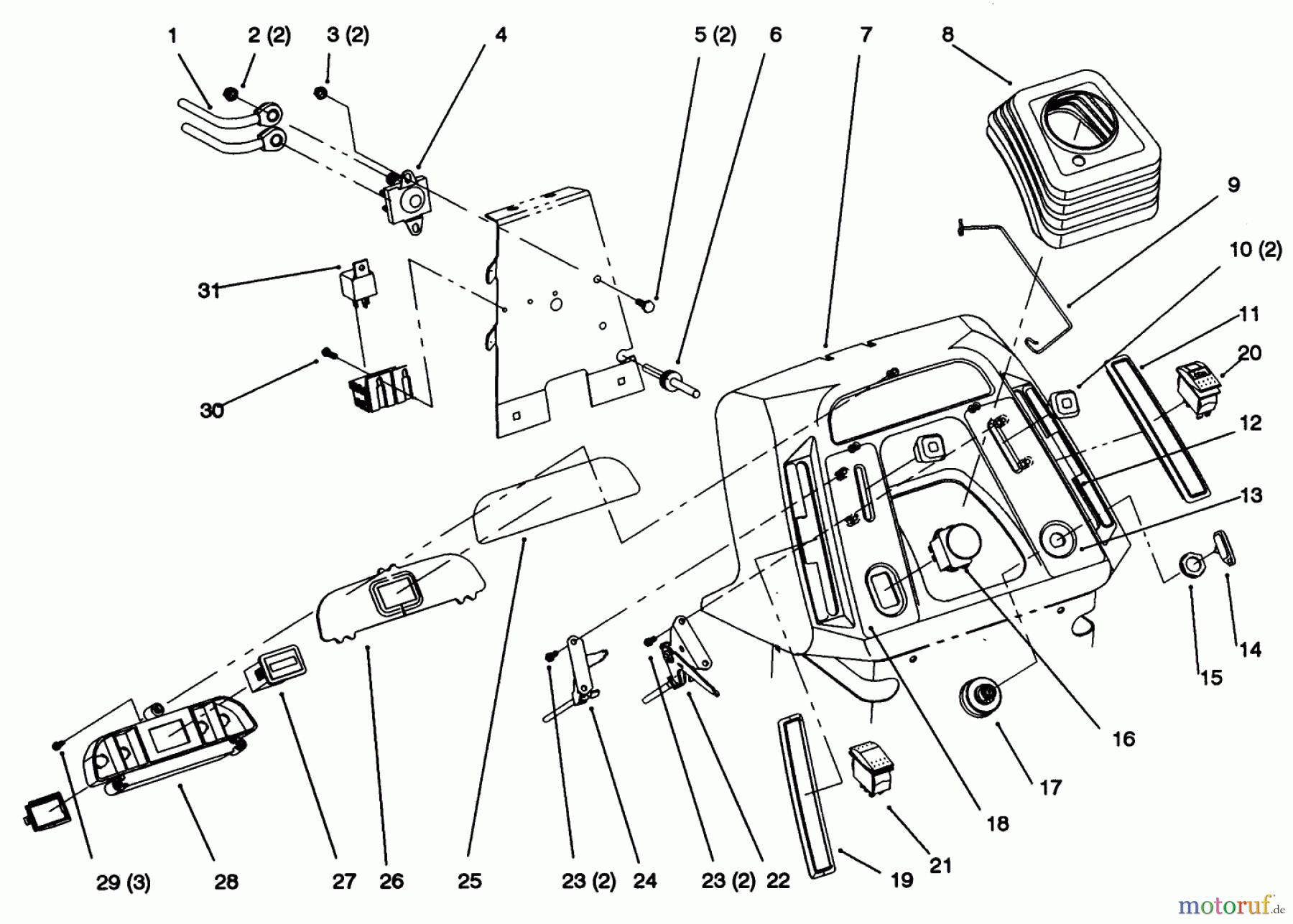 Toro Neu Mowers, Lawn & Garden Tractor Seite 1 72102 (269-H) - Toro 269-H Lawn and Garden Tractor, 1996 (6900001-6999999) DASH
