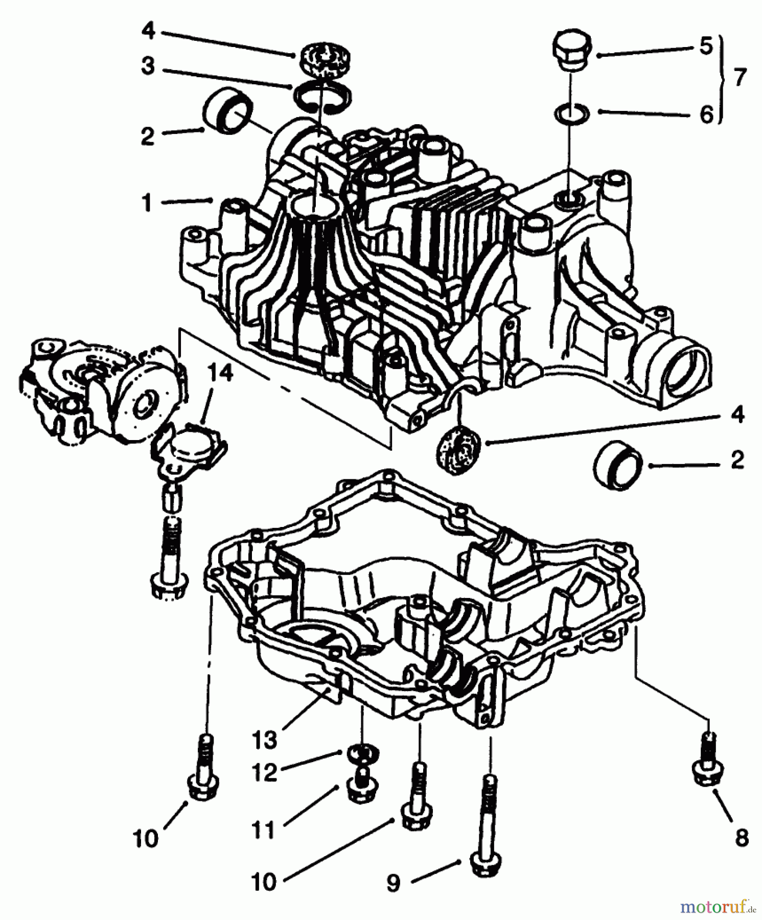 Toro Neu Mowers, Lawn & Garden Tractor Seite 1 72102 (269-H) - Toro 269-H Lawn and Garden Tractor, 1996 (6900001-6999999) TRANSAXLE CASE