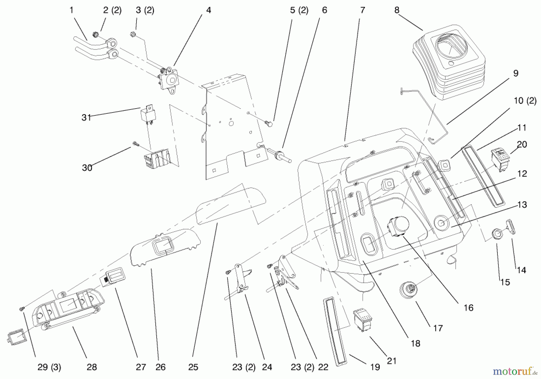 Toro Neu Mowers, Lawn & Garden Tractor Seite 1 72102 (269-H) - Toro 269-H Lawn and Garden Tractor, 1997 (7900001-7999999) DASH