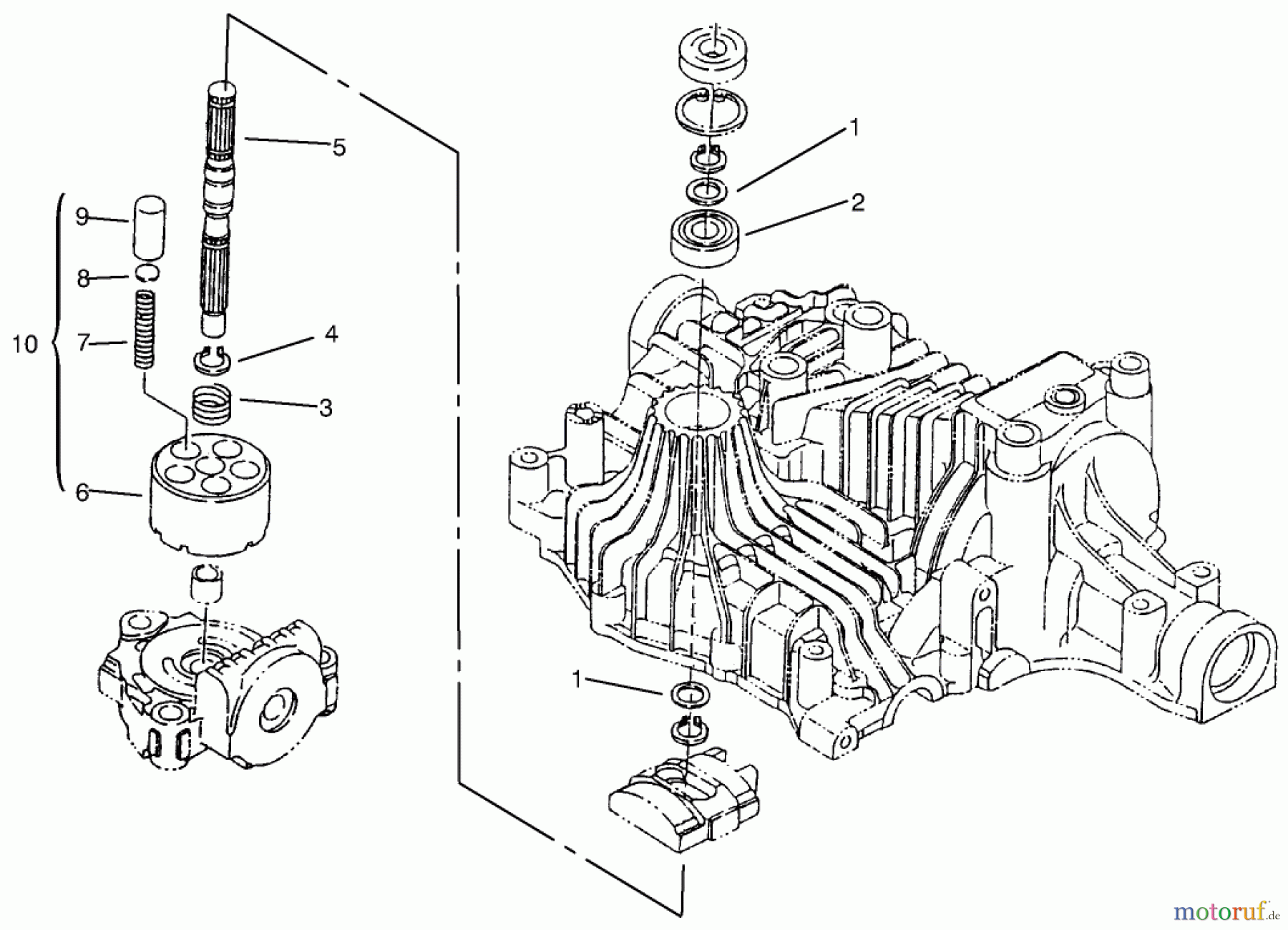 Toro Neu Mowers, Lawn & Garden Tractor Seite 1 72102 (269-H) - Toro 269-H Lawn and Garden Tractor, 1997 (7900001-7999999) PUMP SHAFT