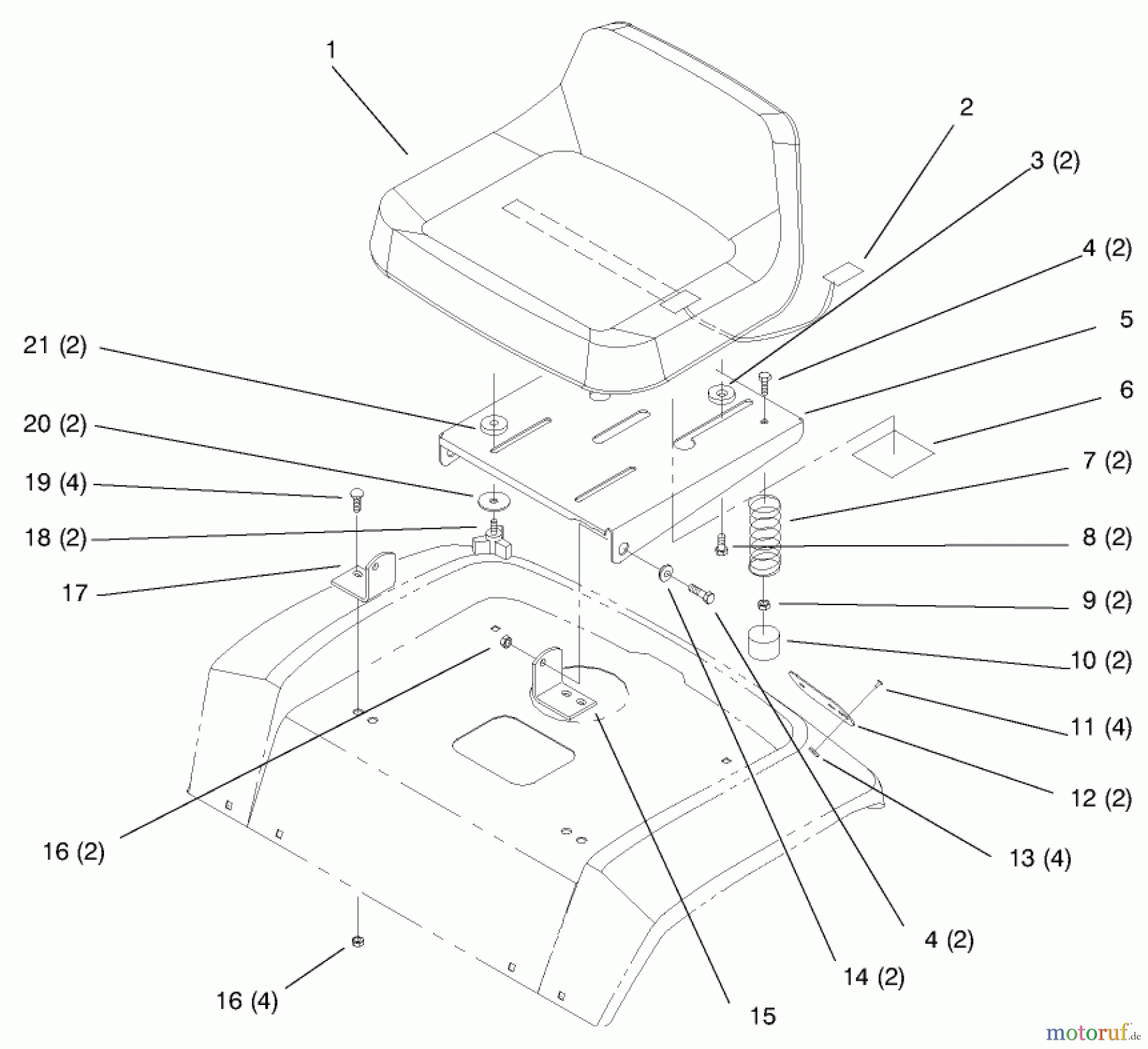 Toro Neu Mowers, Lawn & Garden Tractor Seite 1 72102 (269-H) - Toro 269-H Lawn and Garden Tractor, 1997 (7900001-7999999) SEAT