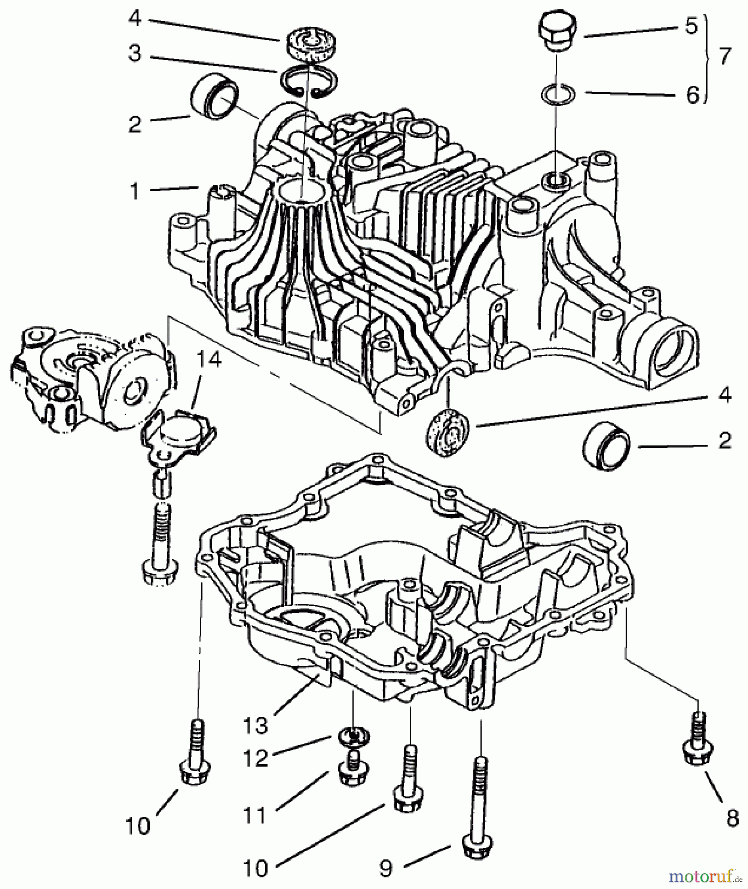 Toro Neu Mowers, Lawn & Garden Tractor Seite 1 72102 (269-H) - Toro 269-H Lawn and Garden Tractor, 1997 (7900001-7999999) TRANSAXLE CASE