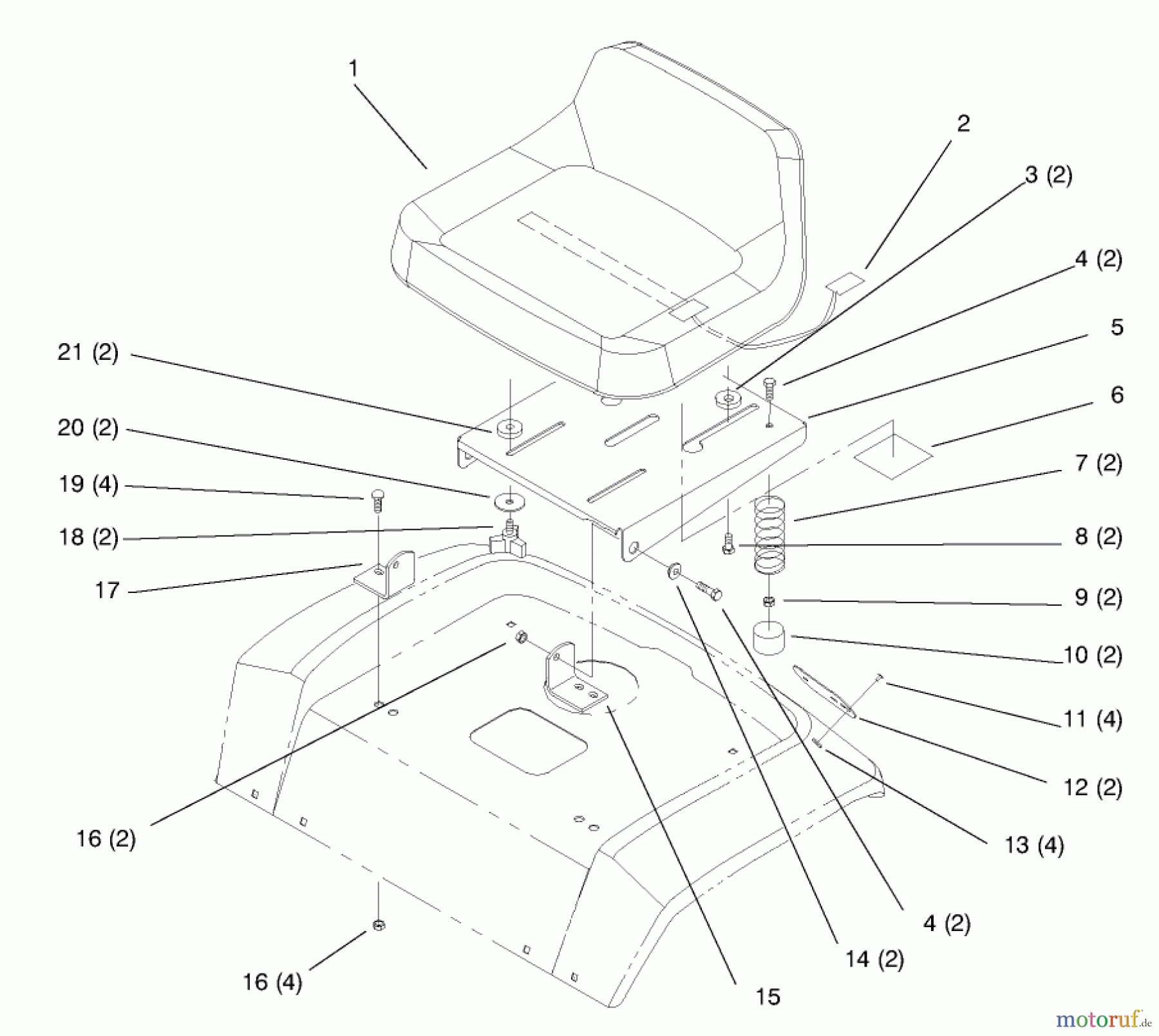 Toro Neu Mowers, Lawn & Garden Tractor Seite 1 72102 (269-H) - Toro 269-H Lawn and Garden Tractor, 1998 (8900001-8900399) SEAT