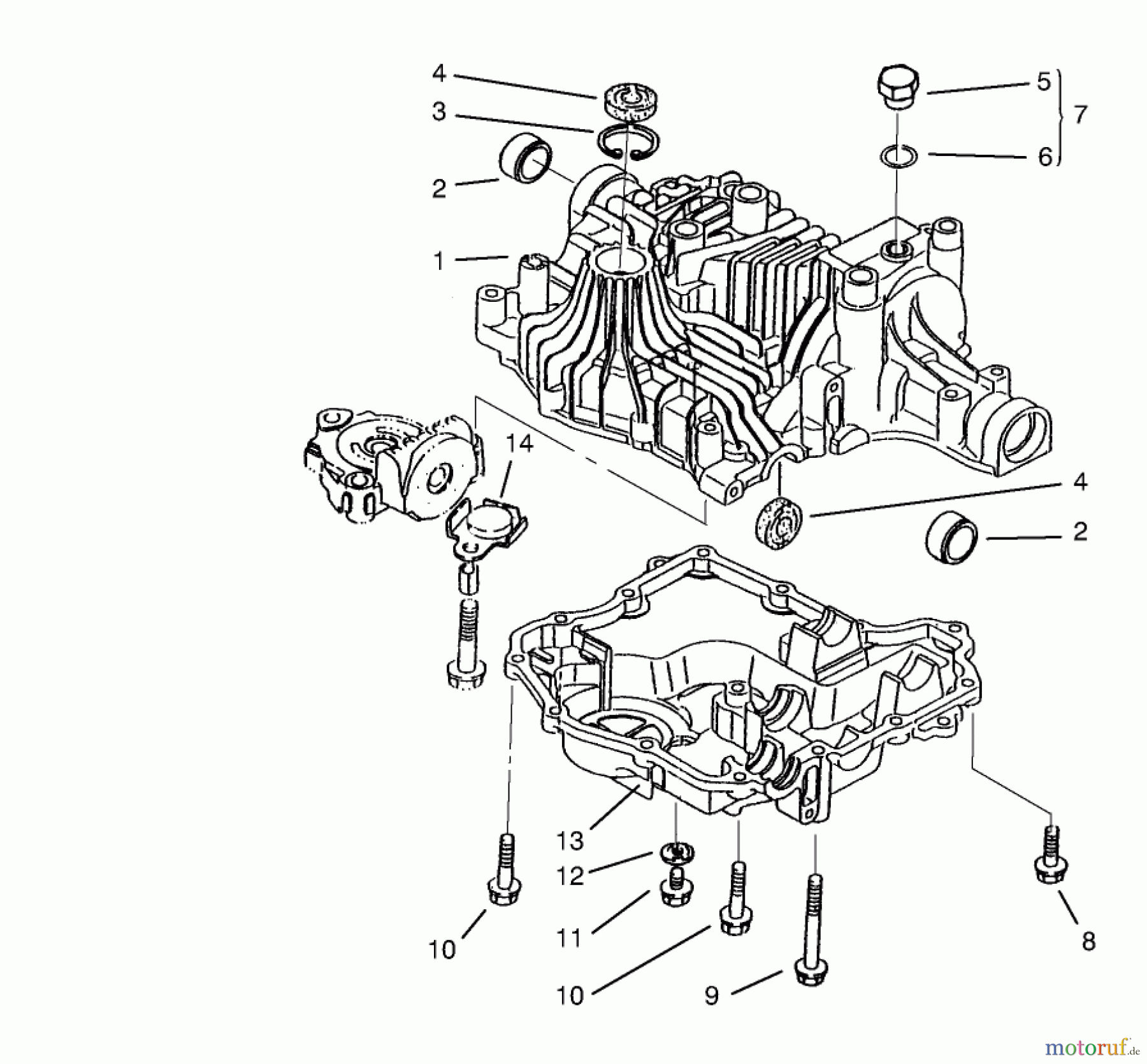 Toro Neu Mowers, Lawn & Garden Tractor Seite 1 72102 (269-H) - Toro 269-H Lawn and Garden Tractor, 1998 (8900001-8900399) TRANSAXLE CASE