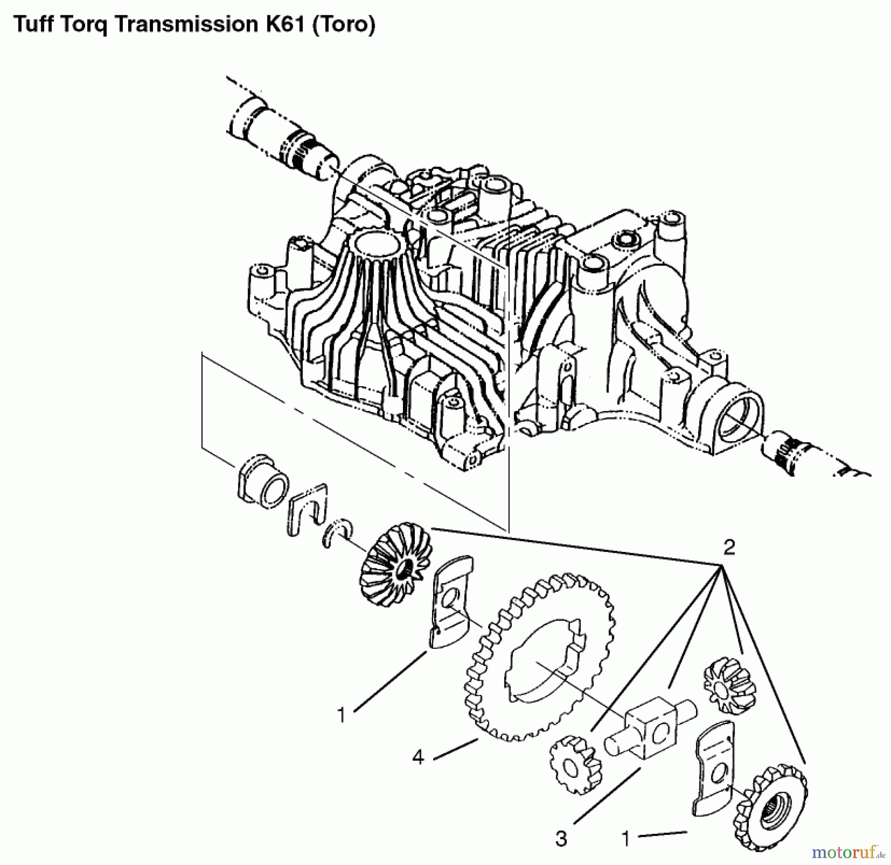 Toro Neu Mowers, Lawn & Garden Tractor Seite 1 72115 (270-H) - Toro 270-H Lawn and Garden Tractor, 1999 (9900001-9999999) DIFFERENTIAL GEAR