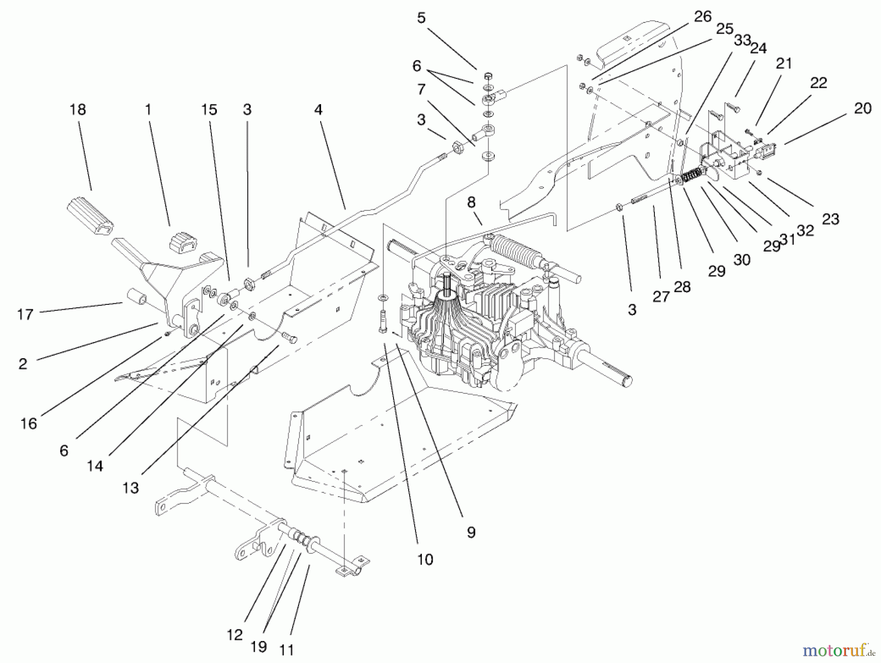  Toro Neu Mowers, Lawn & Garden Tractor Seite 1 72115 (270-H) - Toro 270-H Lawn and Garden Tractor, 1999 (9900001-9999999) HYDRO CONTROLS ASSEMBLY