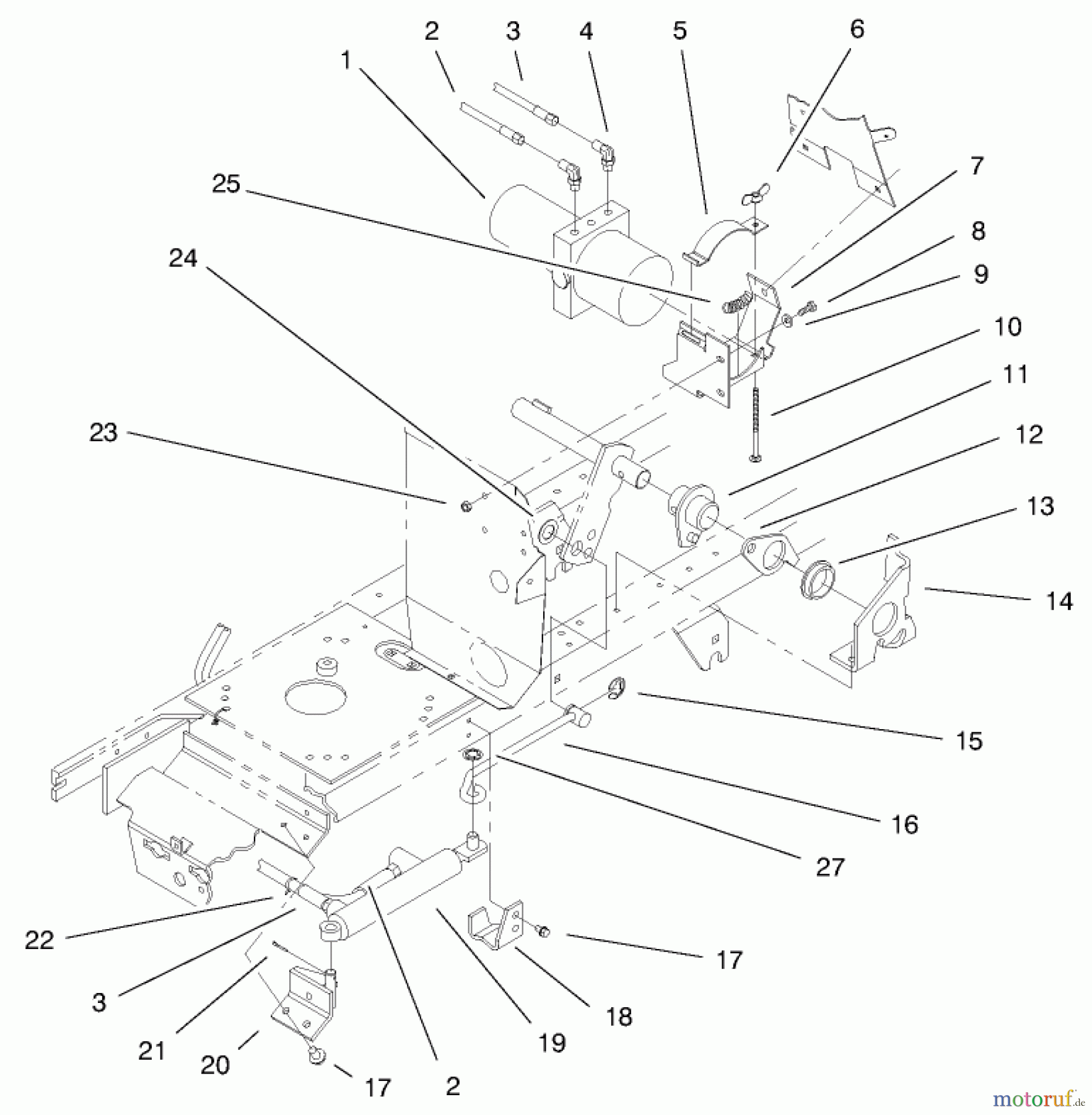 Toro Neu Mowers, Lawn & Garden Tractor Seite 1 72115 (270-H) - Toro 270-H Lawn and Garden Tractor, 1999 (9900001-9999999) POWER LIFT ASSEMBLY