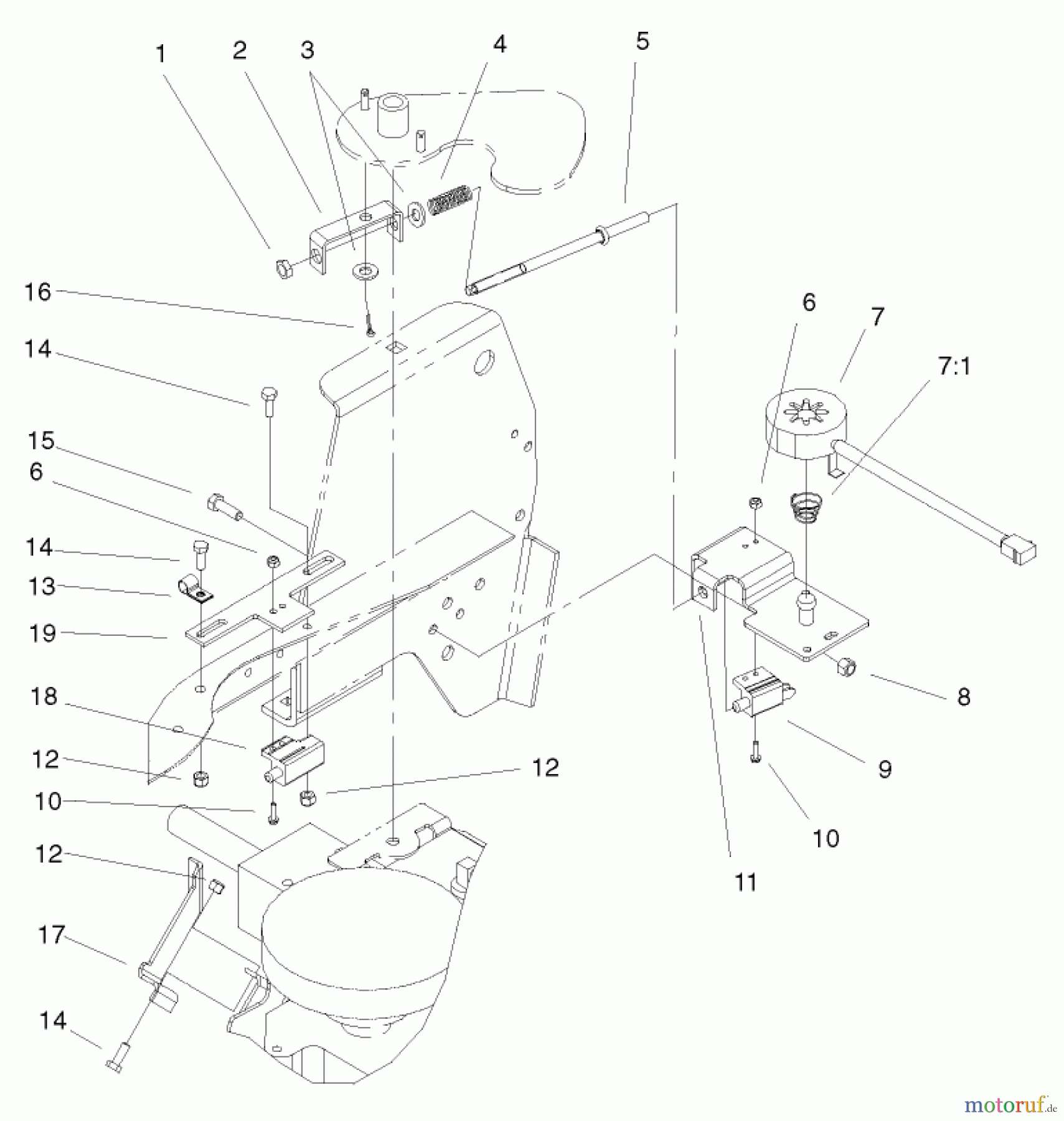  Toro Neu Mowers, Lawn & Garden Tractor Seite 1 72108 (270-H) - Toro 270-H Lawn and Garden Tractor, 2000 (200000001-200999999) CRUISE CONTROL ASSEMBLY