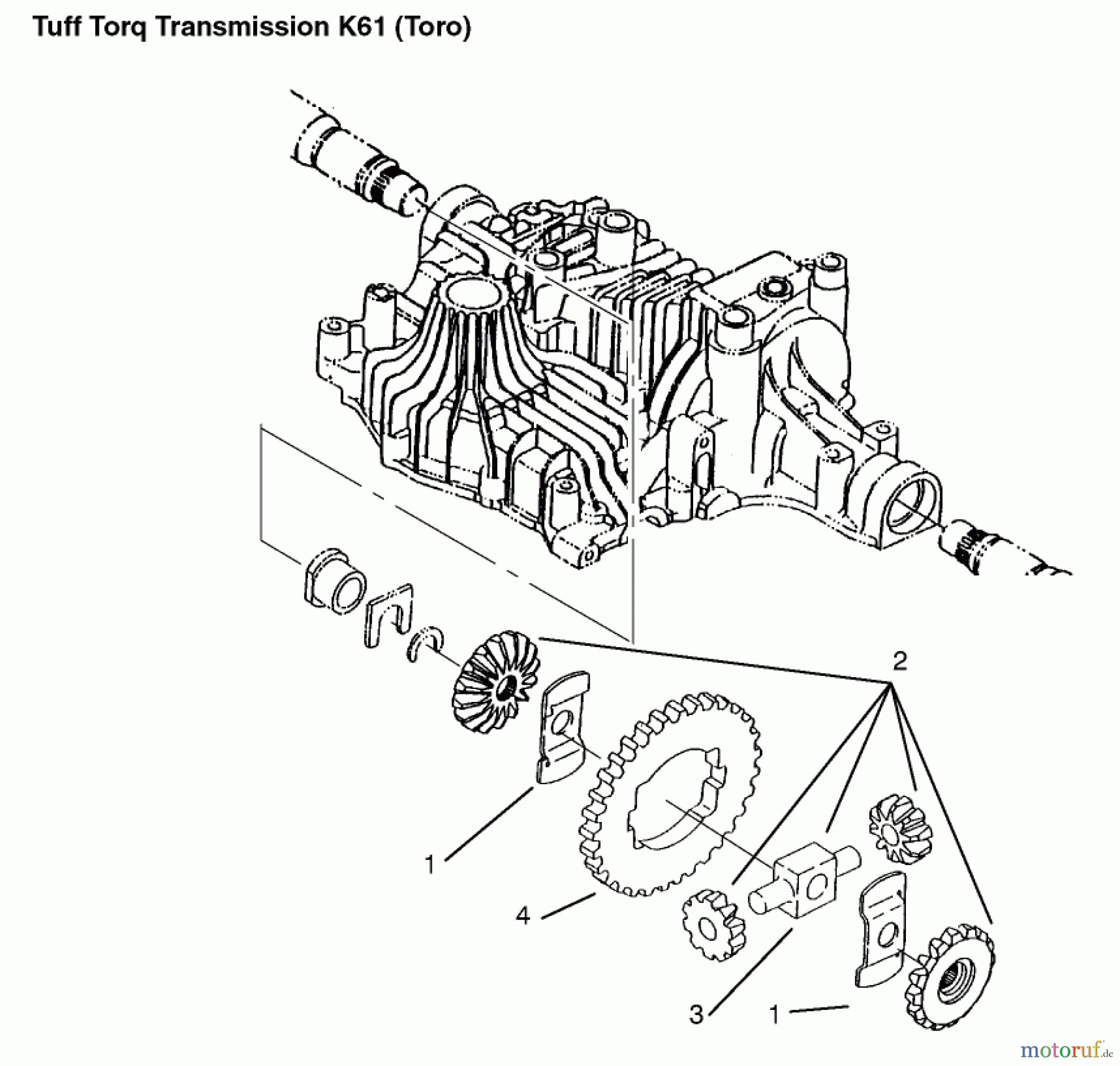 Toro Neu Mowers, Lawn & Garden Tractor Seite 1 72110 (270-H) - Toro 270-H Lawn and Garden Tractor, 1996 (6900001-6999999) DIFFERENTIAL GEAR