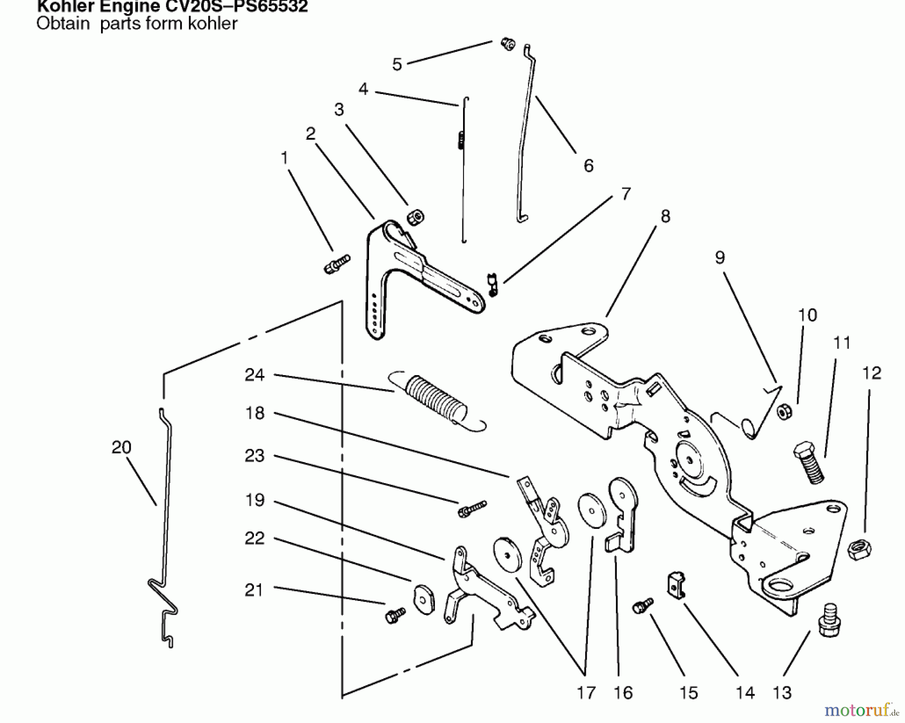 Toro Neu Mowers, Lawn & Garden Tractor Seite 1 72110 (270-H) - Toro 270-H Lawn and Garden Tractor, 1996 (6900001-6999999) ENGINE CONTROLS