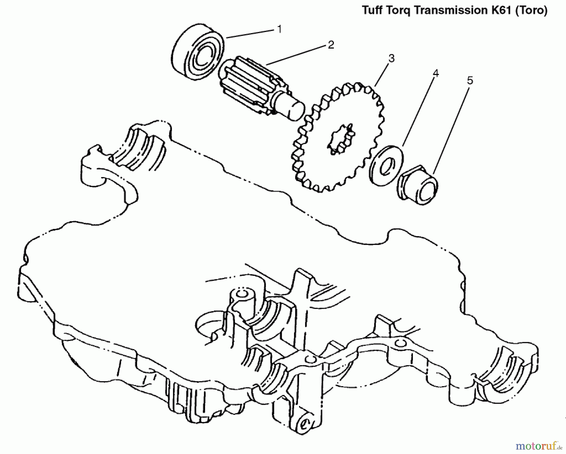 Toro Neu Mowers, Lawn & Garden Tractor Seite 1 72110 (270-H) - Toro 270-H Lawn and Garden Tractor, 1996 (6900001-6999999) FINAL PINION