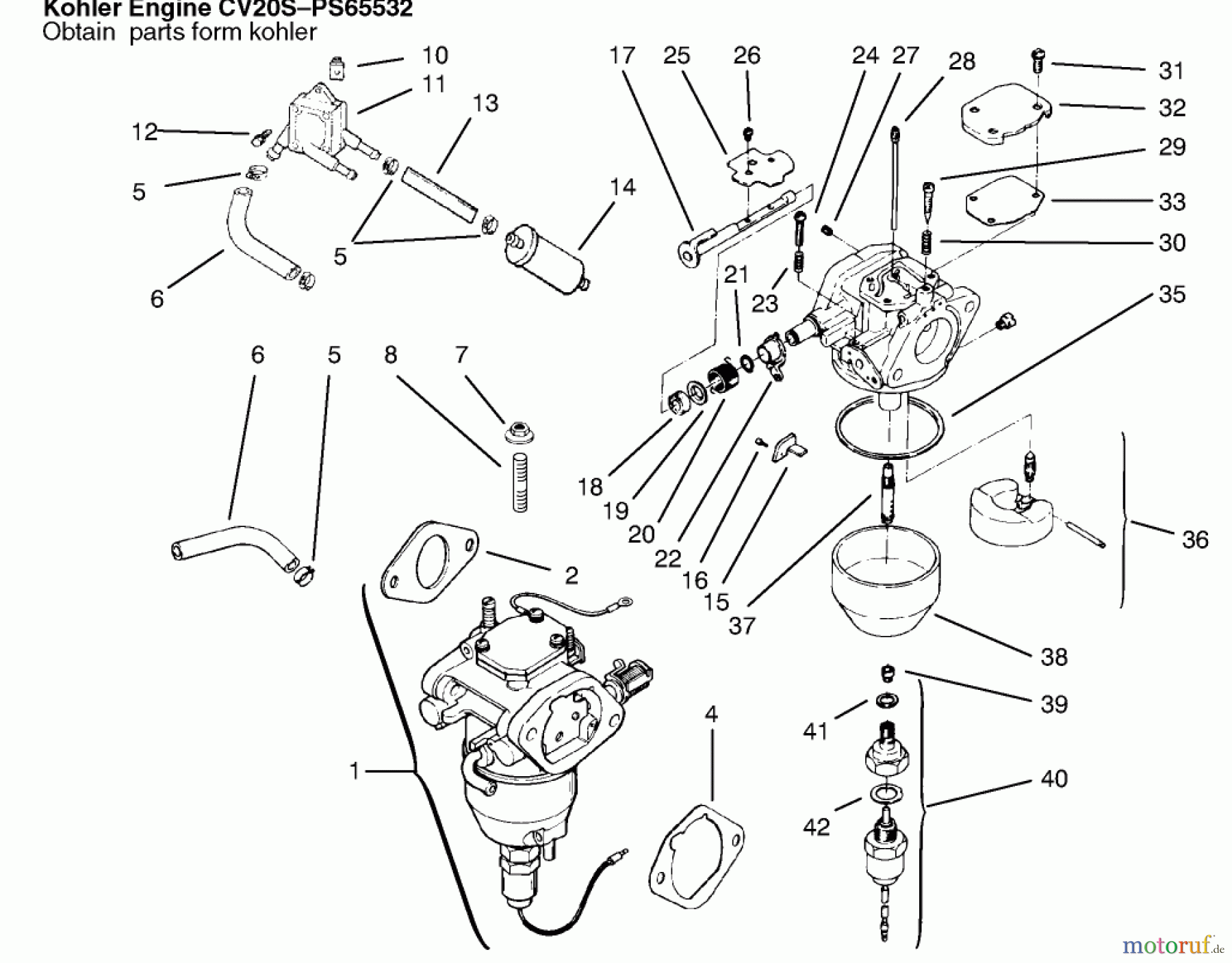 Toro Neu Mowers, Lawn & Garden Tractor Seite 1 72110 (270-H) - Toro 270-H Lawn and Garden Tractor, 1996 (6900001-6999999) FUEL SYSTEM