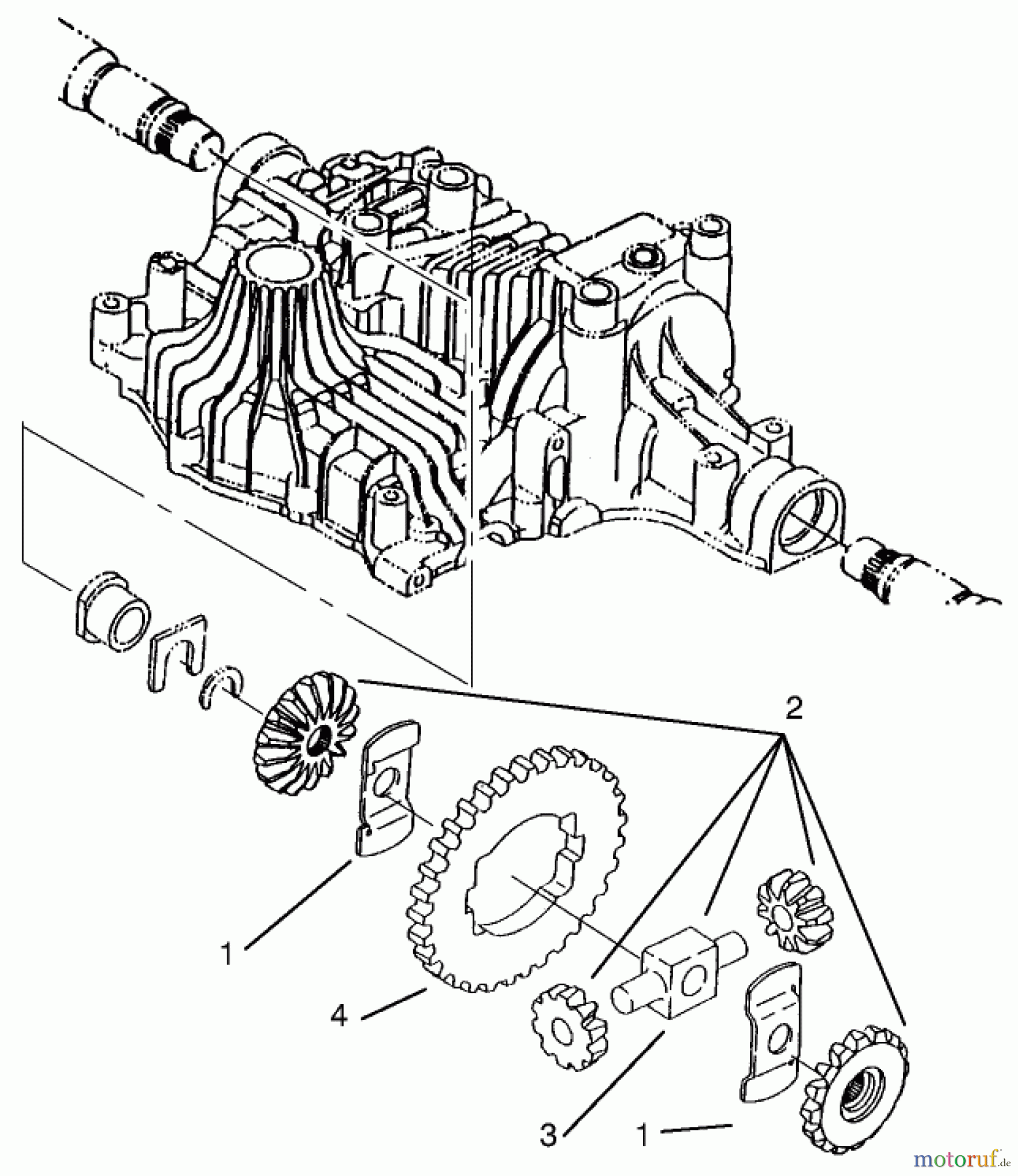 Toro Neu Mowers, Lawn & Garden Tractor Seite 1 72110 (270-H) - Toro 270-H Lawn and Garden Tractor, 1997 (7900001-7999999) DIFFERENTIAL GEAR