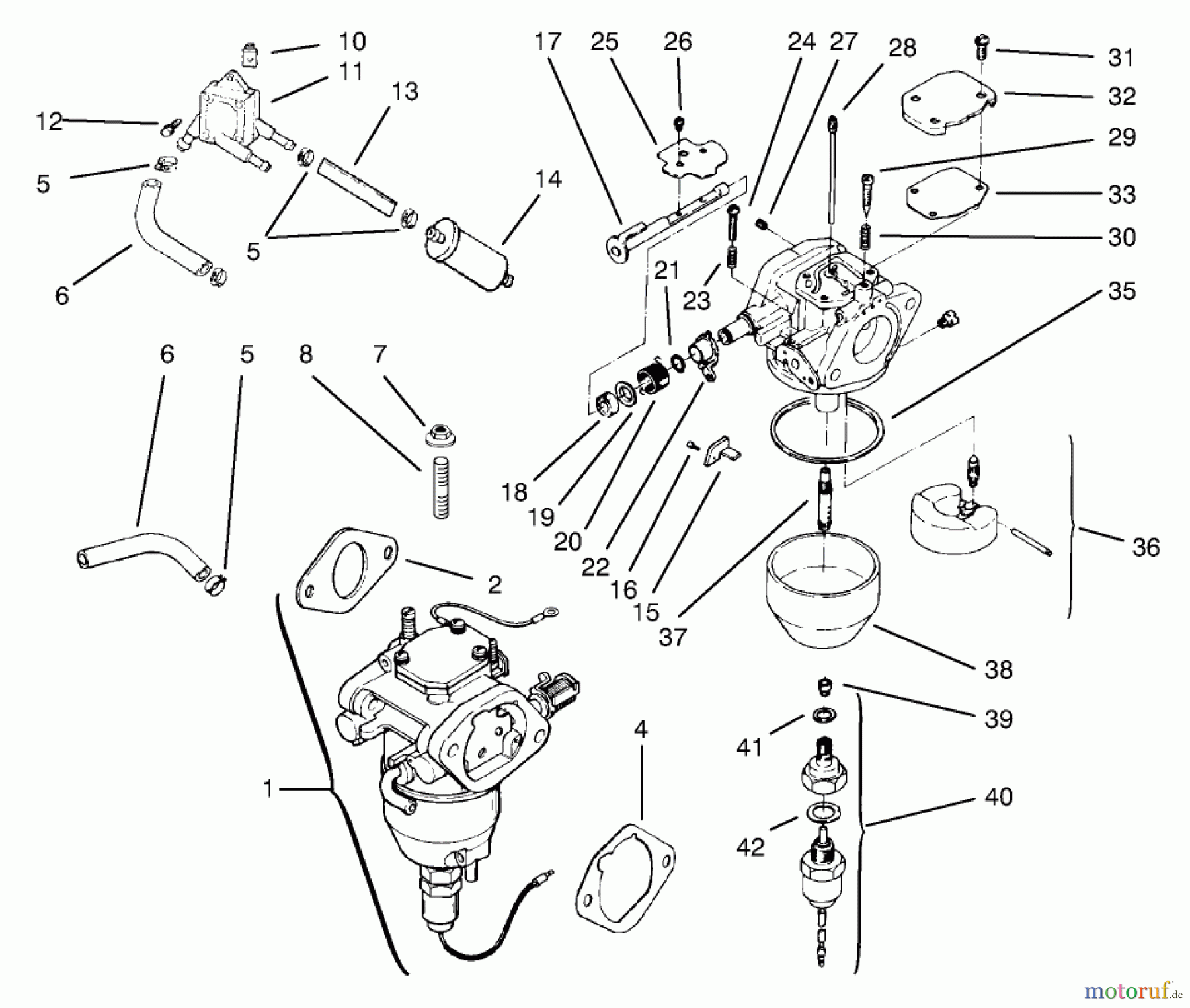 Toro Neu Mowers, Lawn & Garden Tractor Seite 1 72110 (270-H) - Toro 270-H Lawn and Garden Tractor, 1998 (8900600-8999999) FUEL SYSTEM
