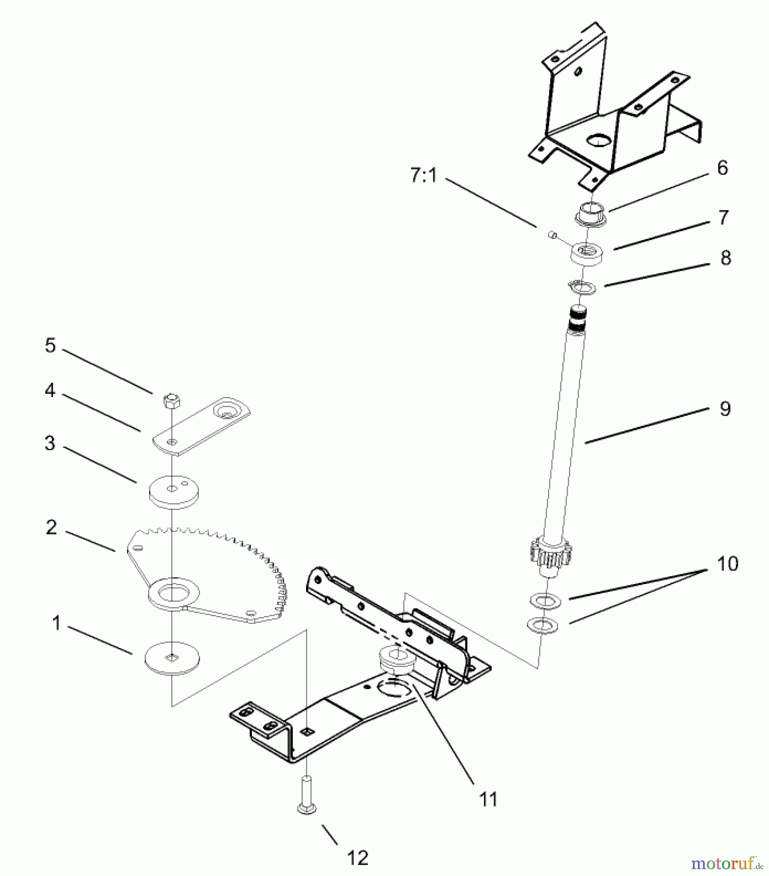  Toro Neu Mowers, Lawn & Garden Tractor Seite 1 72116 (270-HE) - Toro 270-HE Lawn and Garden Tractor, 2003 (230000001-230999999) LOWER STEERING ASSEMBLY