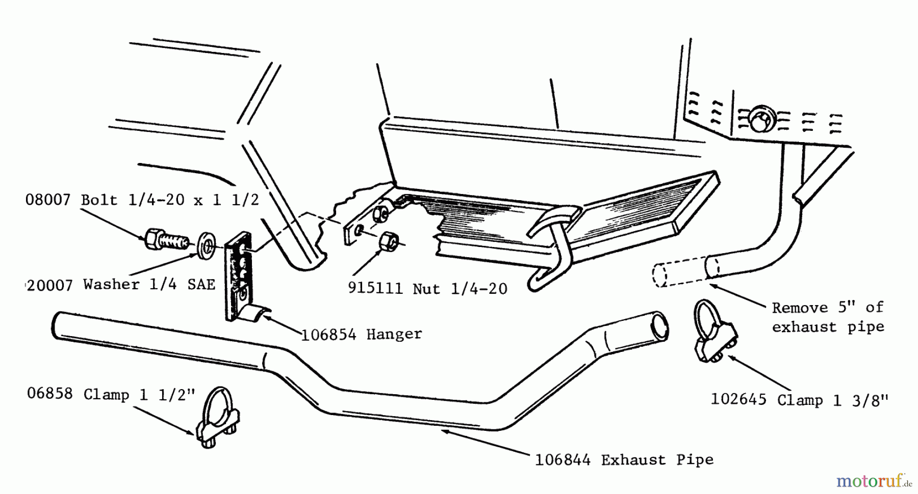 Toro Neu Accessories 81260 - Toro Exhaust Extension, 1981 EXHAUST EXTENSION