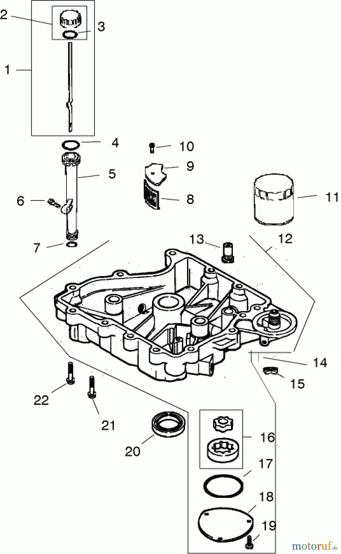  Toro Neu Mowers, Lawn & Garden Tractor Seite 1 72200 (410) - Toro 410 Garden Tractor, 2005 (250000001-250999999) OIL PAN/LUBRICATION ASSEMBLY KOHLER CV460S-26518