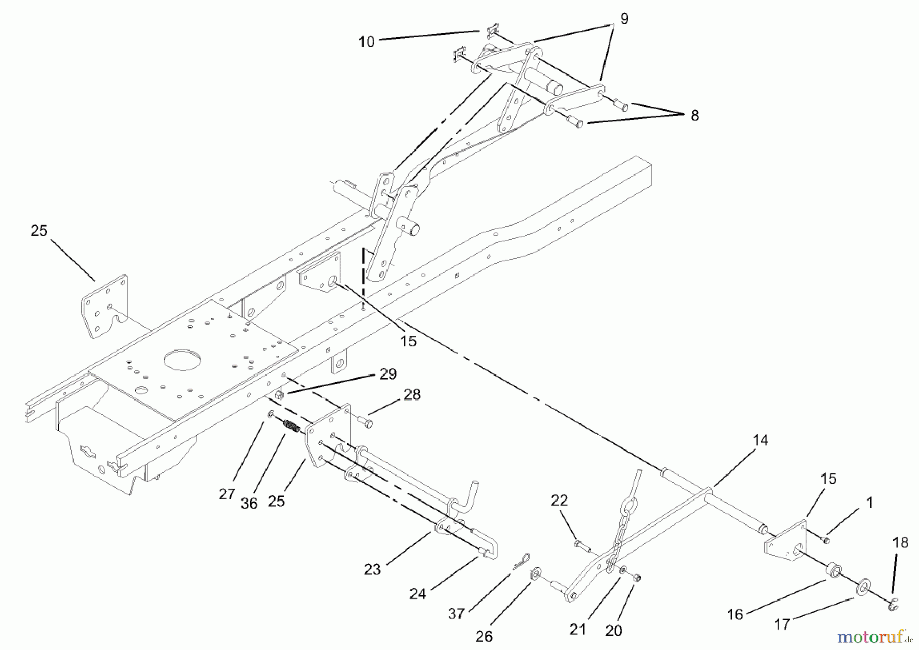 Toro Neu Mowers, Lawn & Garden Tractor Seite 1 72200 (416XT) - Toro 416XT Garden Tractor, 2003 (230000001-230999999) ELECTRIC LIFT ASSEMBLY