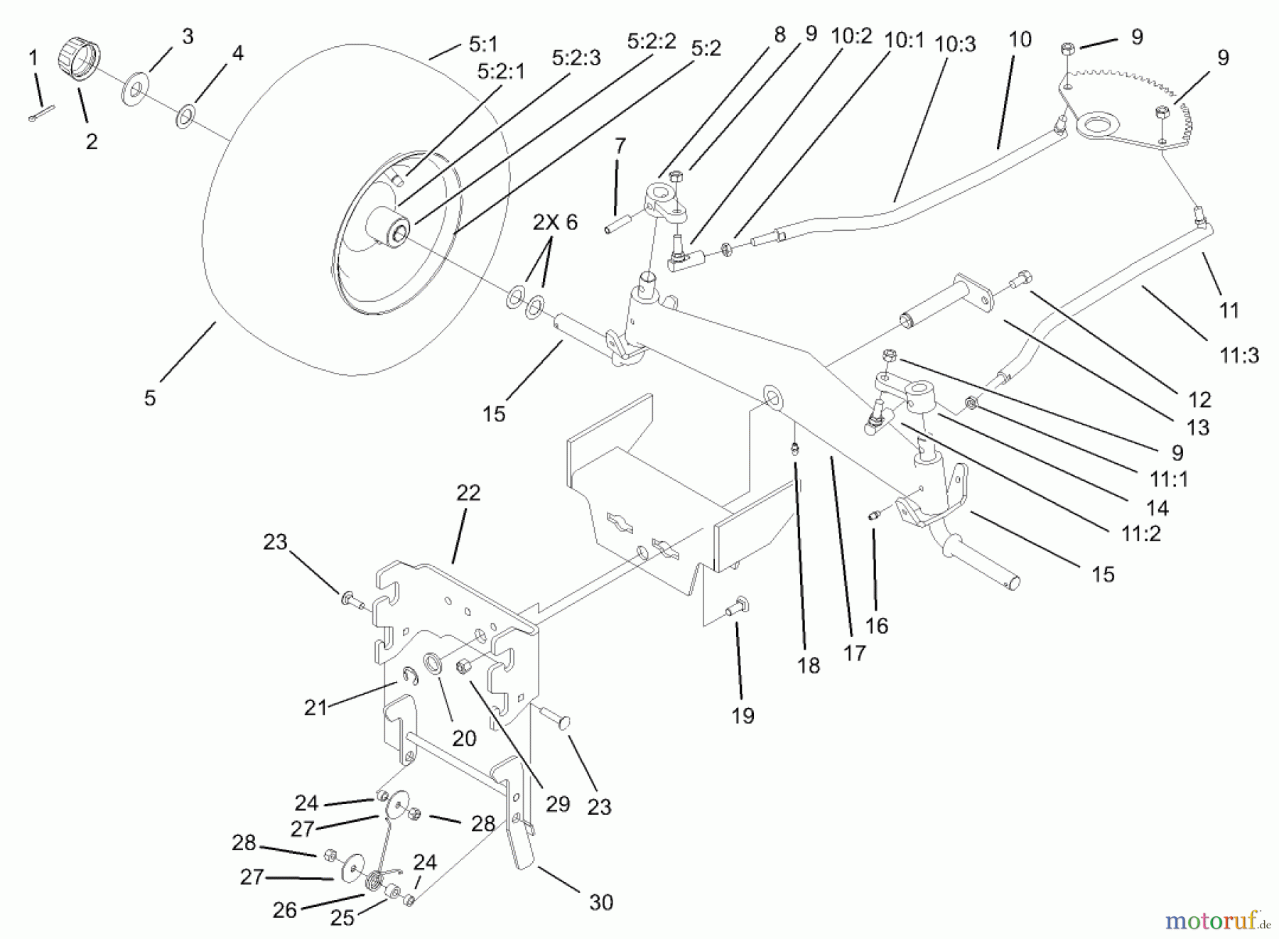  Toro Neu Mowers, Lawn & Garden Tractor Seite 1 72200 (416XT) - Toro 416XT Garden Tractor, 2003 (230000001-230999999) FRONT AXLE AND FRONT HITCH ASSEMBLY