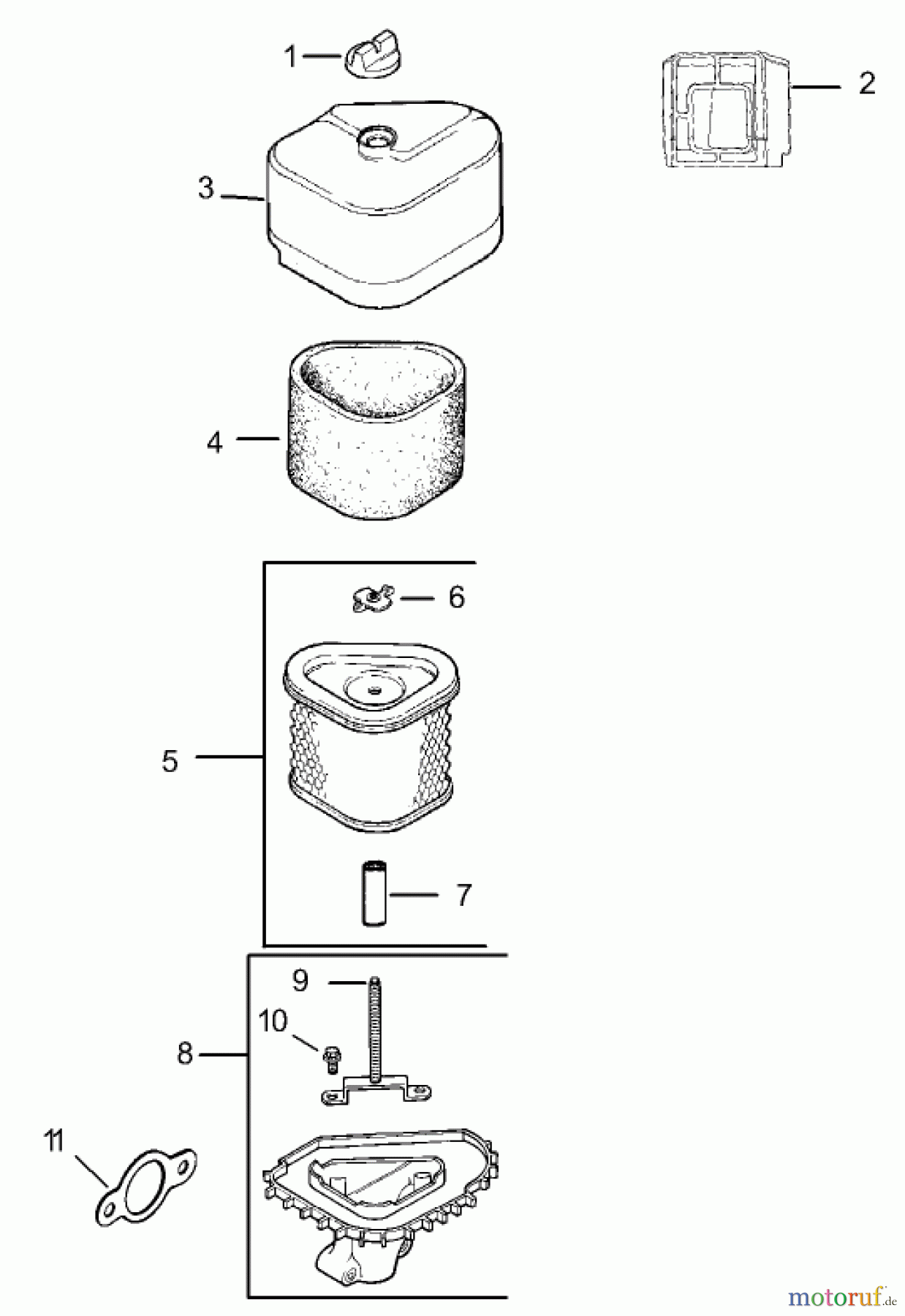 Toro Neu Mowers, Lawn & Garden Tractor Seite 1 72200 (416XT) - Toro 416XT Garden Tractor, 2003 (230000001-230999999) GROUP 10-AIR INTAKE/FILTRATION ASSEMBLY