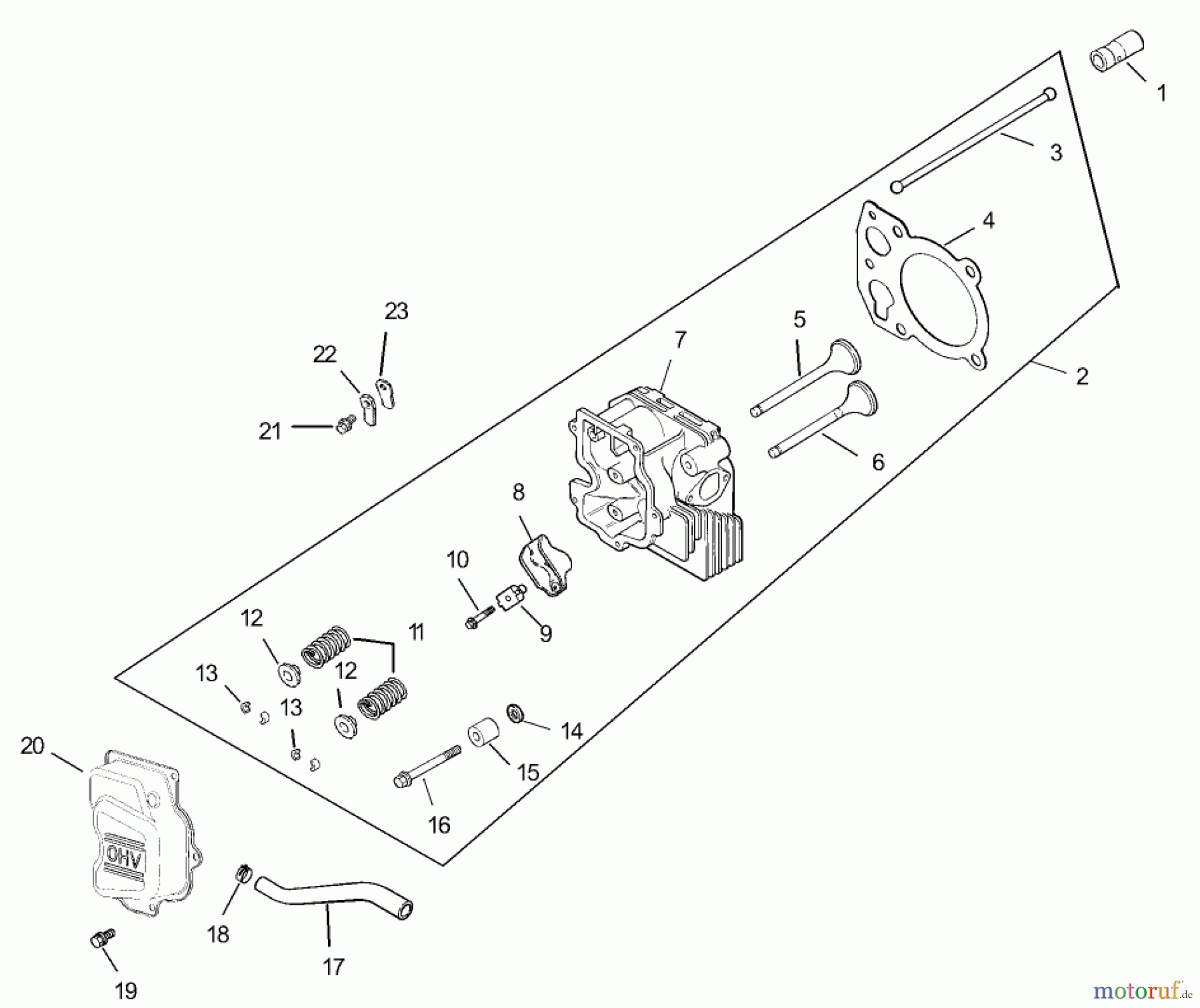 Toro Neu Mowers, Lawn & Garden Tractor Seite 1 72200 (416XT) - Toro 416XT Garden Tractor, 2003 (230000001-230999999) GROUP 4-HEAD/VALVE/BREATHER ASSEMBLY