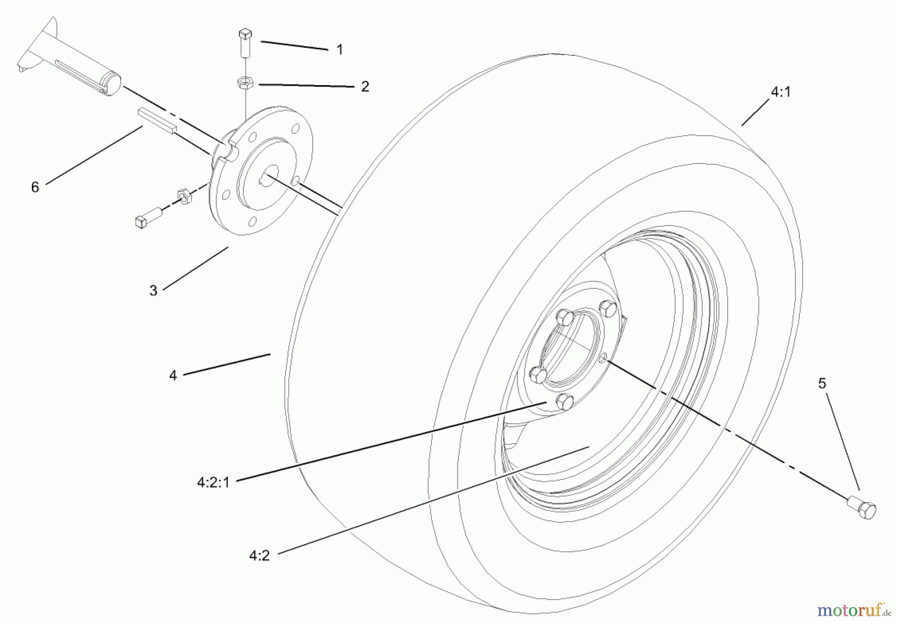  Toro Neu Mowers, Lawn & Garden Tractor Seite 1 72200 (416XT) - Toro 416XT Garden Tractor, 2003 (230000001-230999999) REAR WHEEL ASSEMBLY