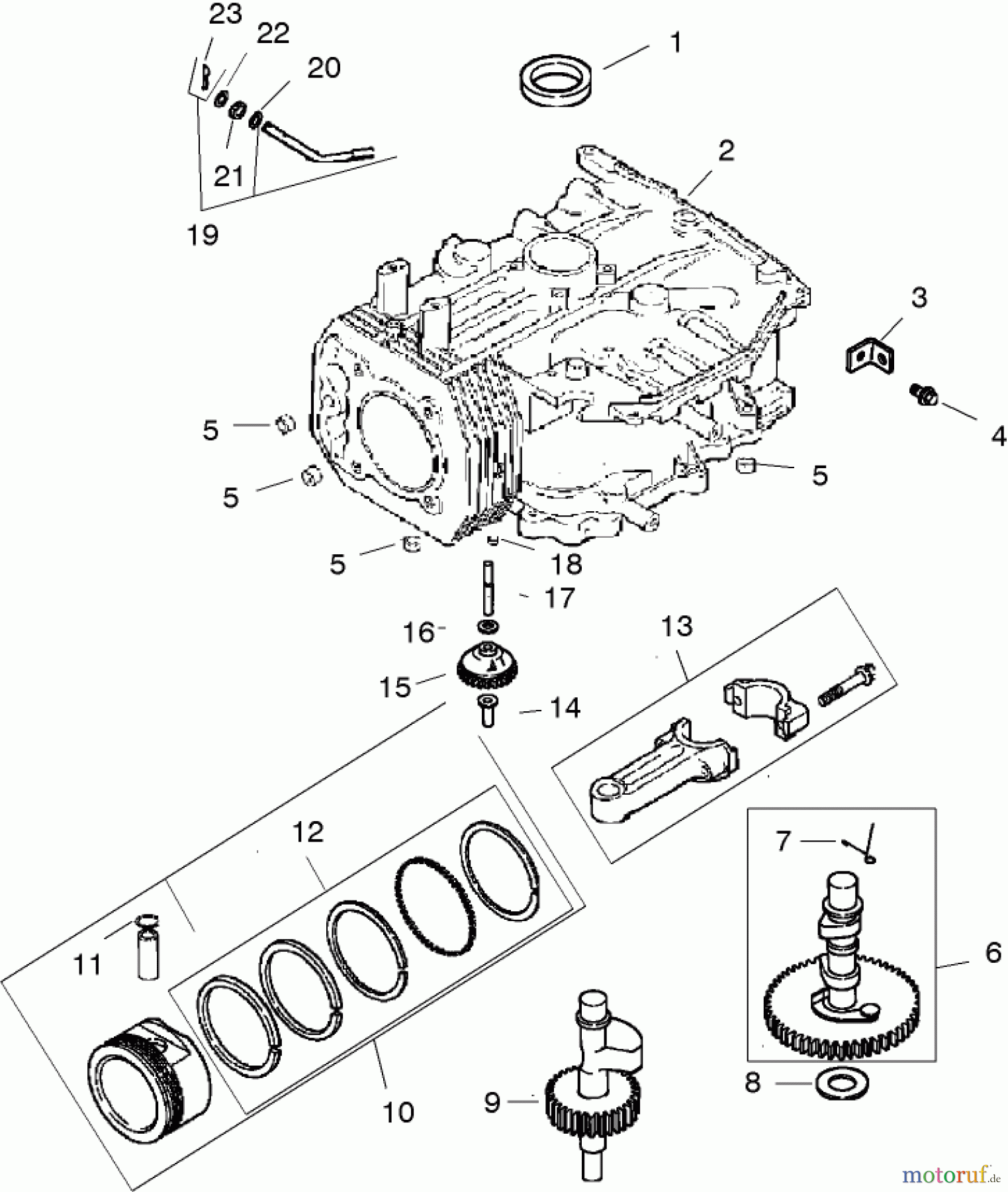 Toro Neu Mowers, Lawn & Garden Tractor Seite 1 72200 (416XT) - Toro 416XT Garden Tractor, 2004 (240000001-240999999) CRANKCASE ASSEMBLY KOHLER CV460S-26518