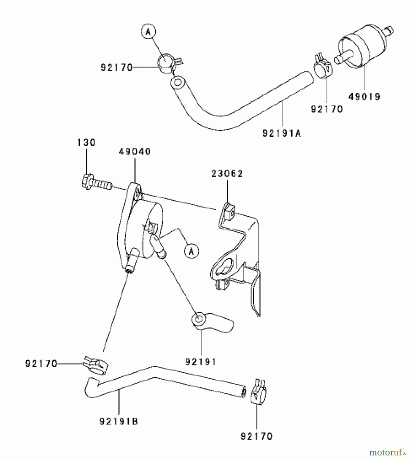 Toro Neu Mowers, Lawn & Garden Tractor Seite 1 72201 (417XT) - Toro 417XT Garden Tractor, 2003 (230000001-230999999) FUEL TANK/FUEL VALVE ASSEMBLY KAWASAKI FH541V-AS04