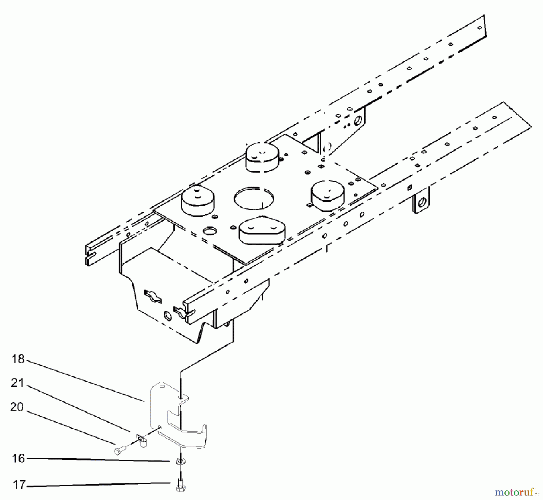 Toro Neu Mowers, Lawn & Garden Tractor Seite 1 72201 (417XT) - Toro 417XT Garden Tractor, 2003 (230000001-230999999) PTO STOP ASSEMBLY