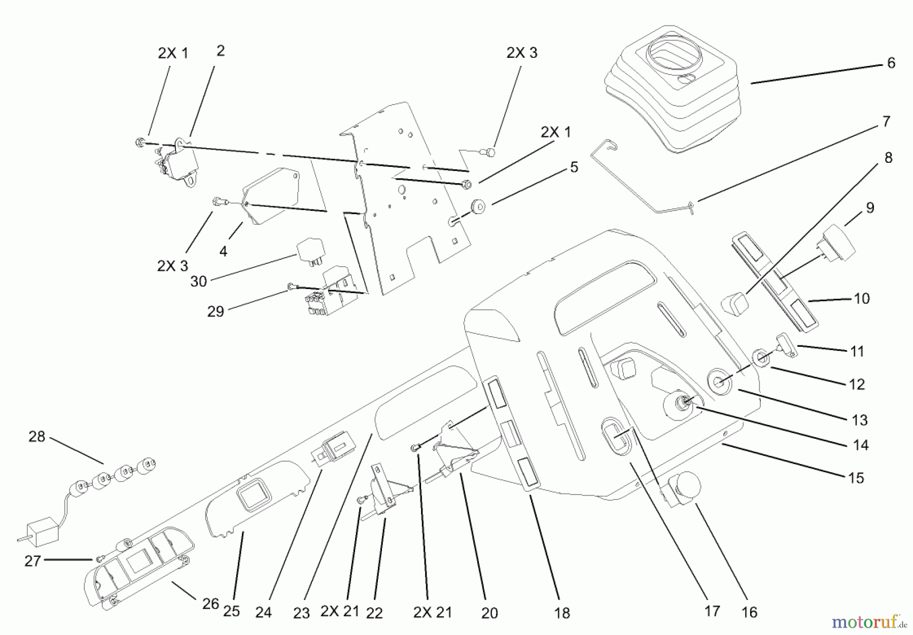 Toro Neu Mowers, Lawn & Garden Tractor Seite 1 72201 (417XT) - Toro 417XT Garden Tractor, 2004 (240000001-240999999) DASH ASSEMBLY