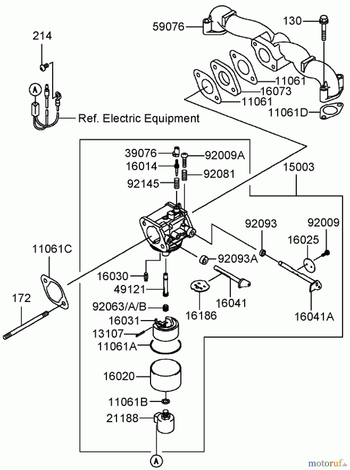 Toro Neu Mowers, Lawn & Garden Tractor Seite 1 72201 (420) - Toro 420 Garden Tractor, 2005 (250000001-250999999) CARBURETOR ASSEMBLY KAWASAKI FH541V-DS04