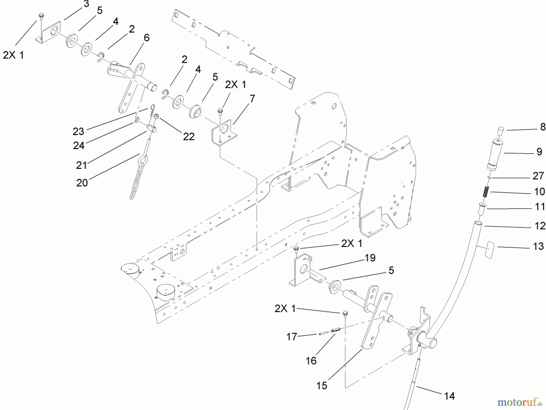 Toro Neu Mowers, Lawn & Garden Tractor Seite 1 72201 (420) - Toro 420 Garden Tractor, 2005 (250000001-250999999) MANUAL LIFT LEVER ASSEMBLY
