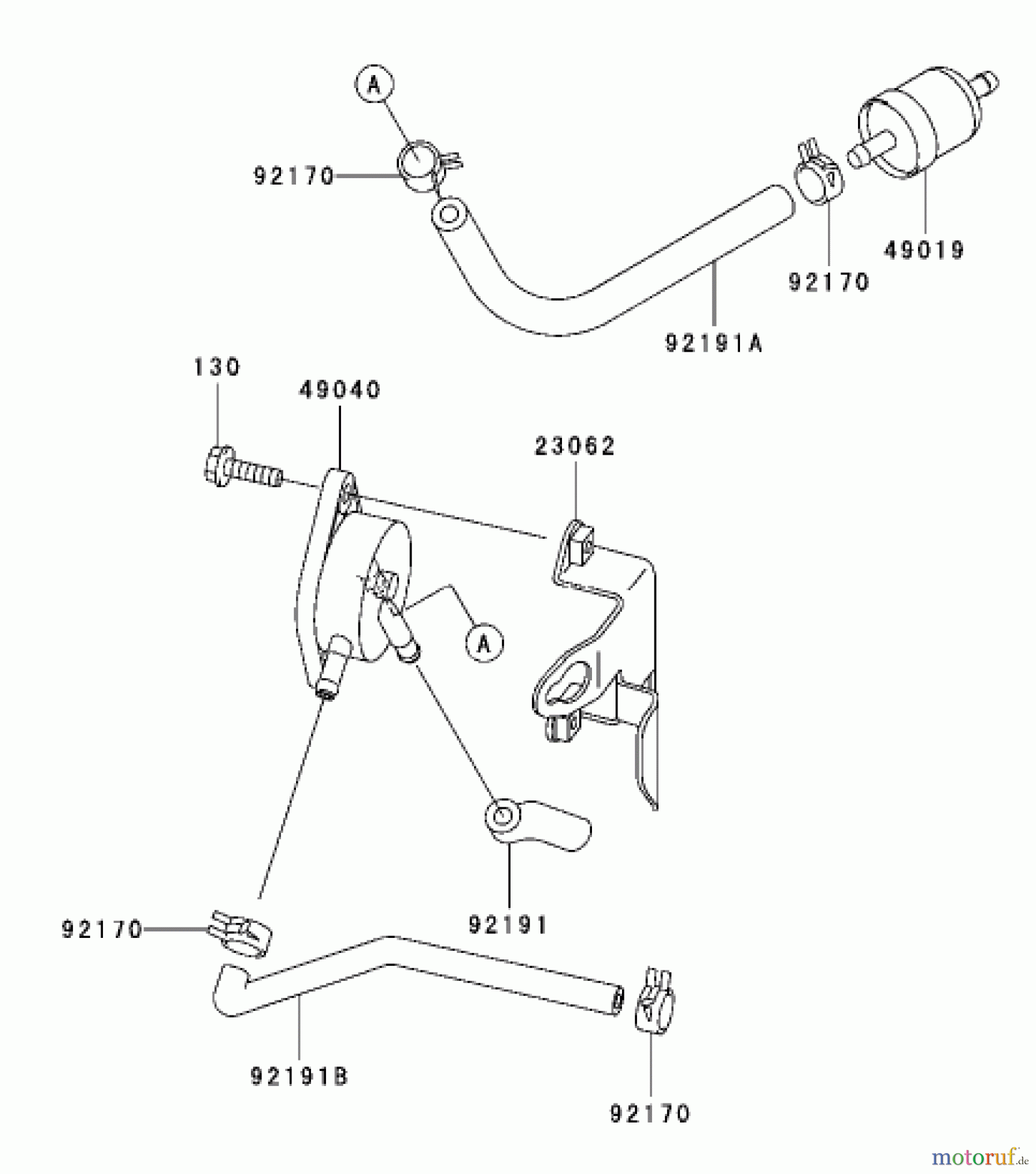 Toro Neu Mowers, Lawn & Garden Tractor Seite 1 72202 (419XT) - Toro 419XT Garden Tractor, 2003 (230000001-230999999) FUEL TANK / FUEL VALVE ASSEMBLY  KAWASAKI FH580V-AS06