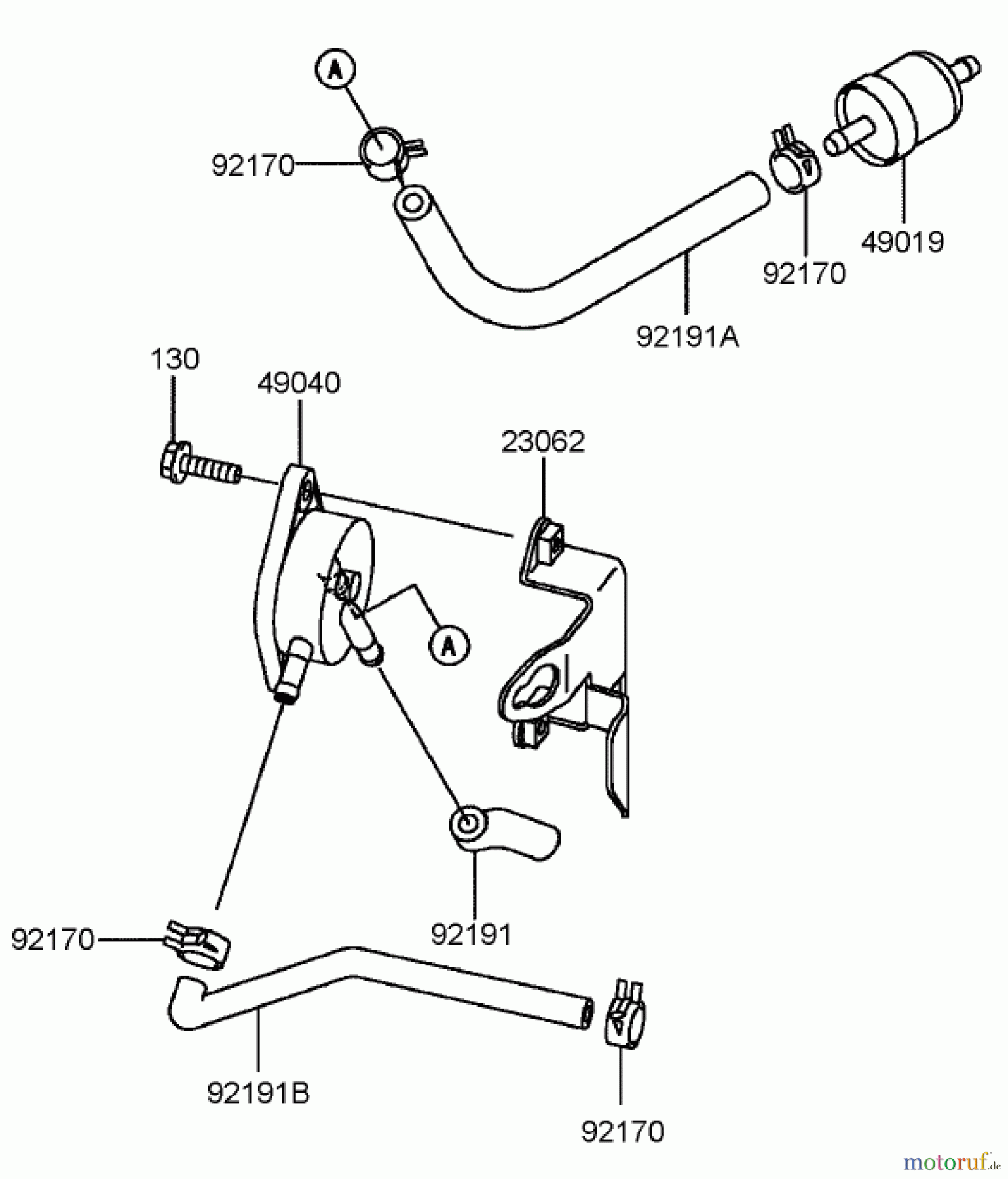 Toro Neu Mowers, Lawn & Garden Tractor Seite 1 72202 (419XT) - Toro 419XT Garden Tractor, 2004 (240000001-240999999) FUEL TANK AND VALVE ASSEMBLY KAWASAKI FH580V-BS06