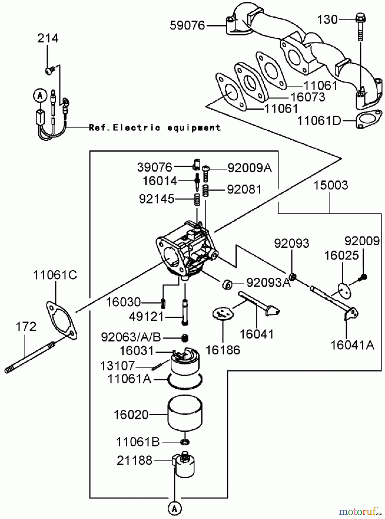 Toro Neu Mowers, Lawn & Garden Tractor Seite 1 72202 (430) - Toro 430 Garden Tractor, 2005 (250000001-250999999) CARBURETOR ASSEMBLY KAWASAKI FH580V-DS06