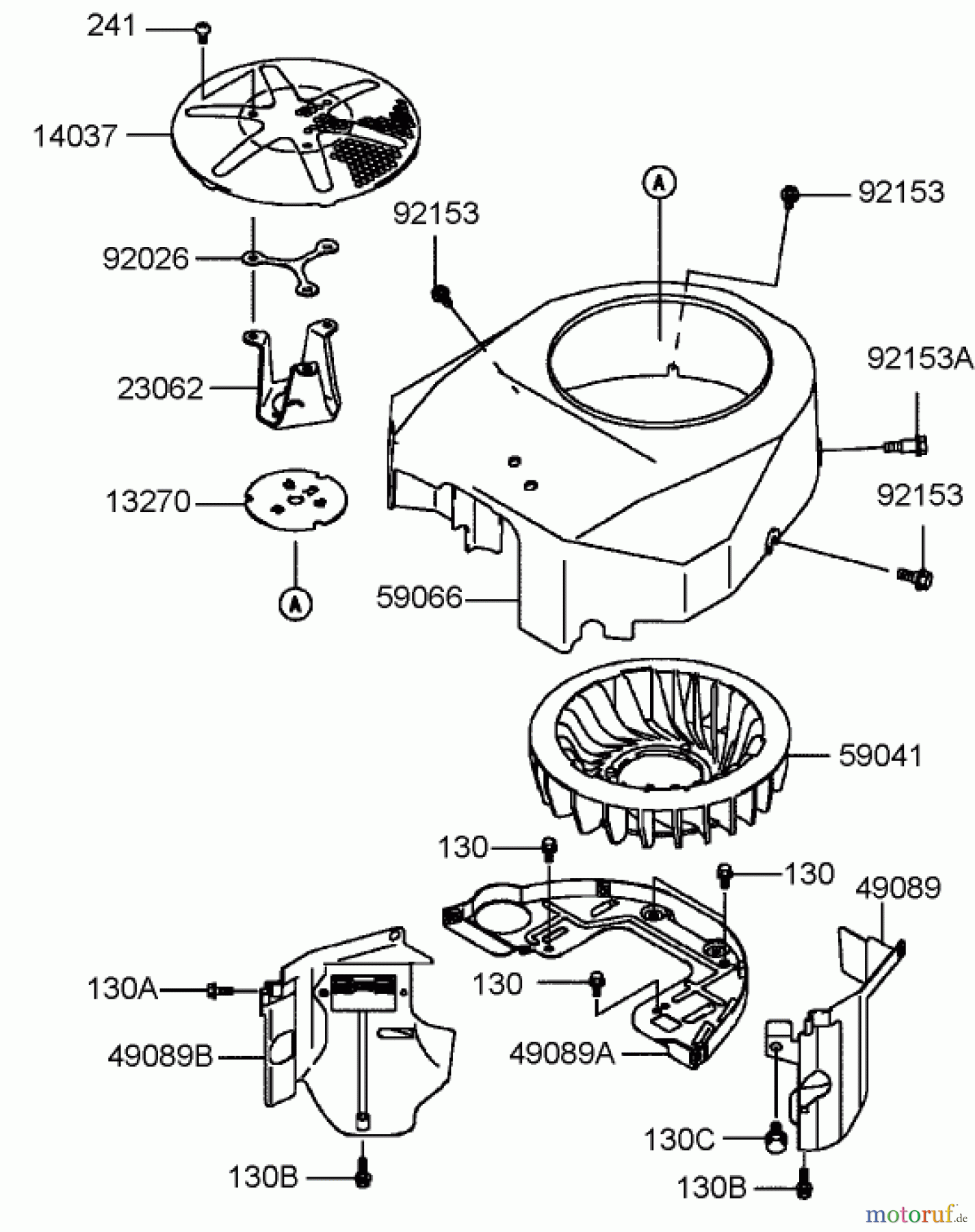 Toro Neu Mowers, Lawn & Garden Tractor Seite 1 72202 (430) - Toro 430 Garden Tractor, 2005 (250000001-250999999) COOLING EQUIPMENT ASSEMBLY KAWASAKI FH580V-DS06
