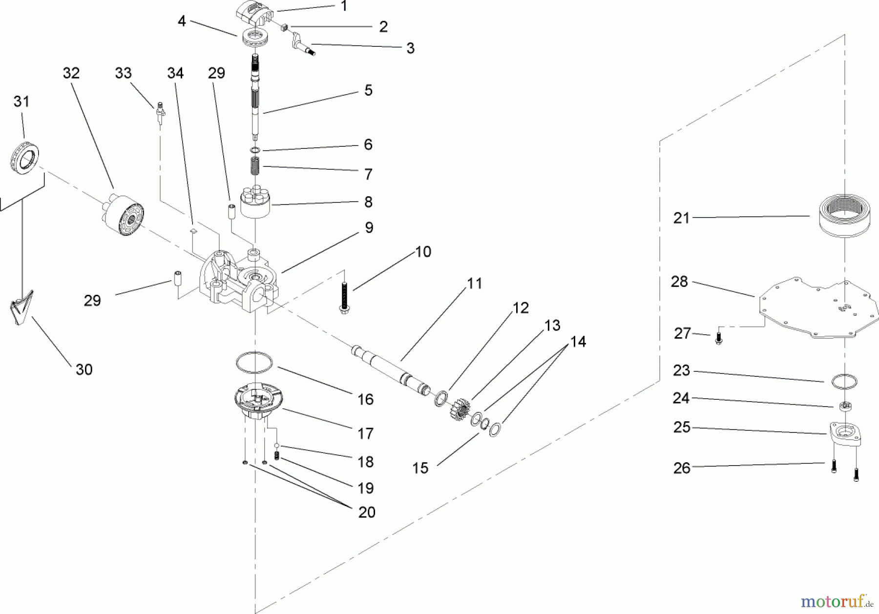 Toro Neu Mowers, Lawn & Garden Tractor Seite 1 72202 (430) - Toro 430 Garden Tractor, 2005 (250000001-250999999) CYLINDER BLOCK ASSEMBLY TRANSAXLE ASSEMBLY NO. 104-4310