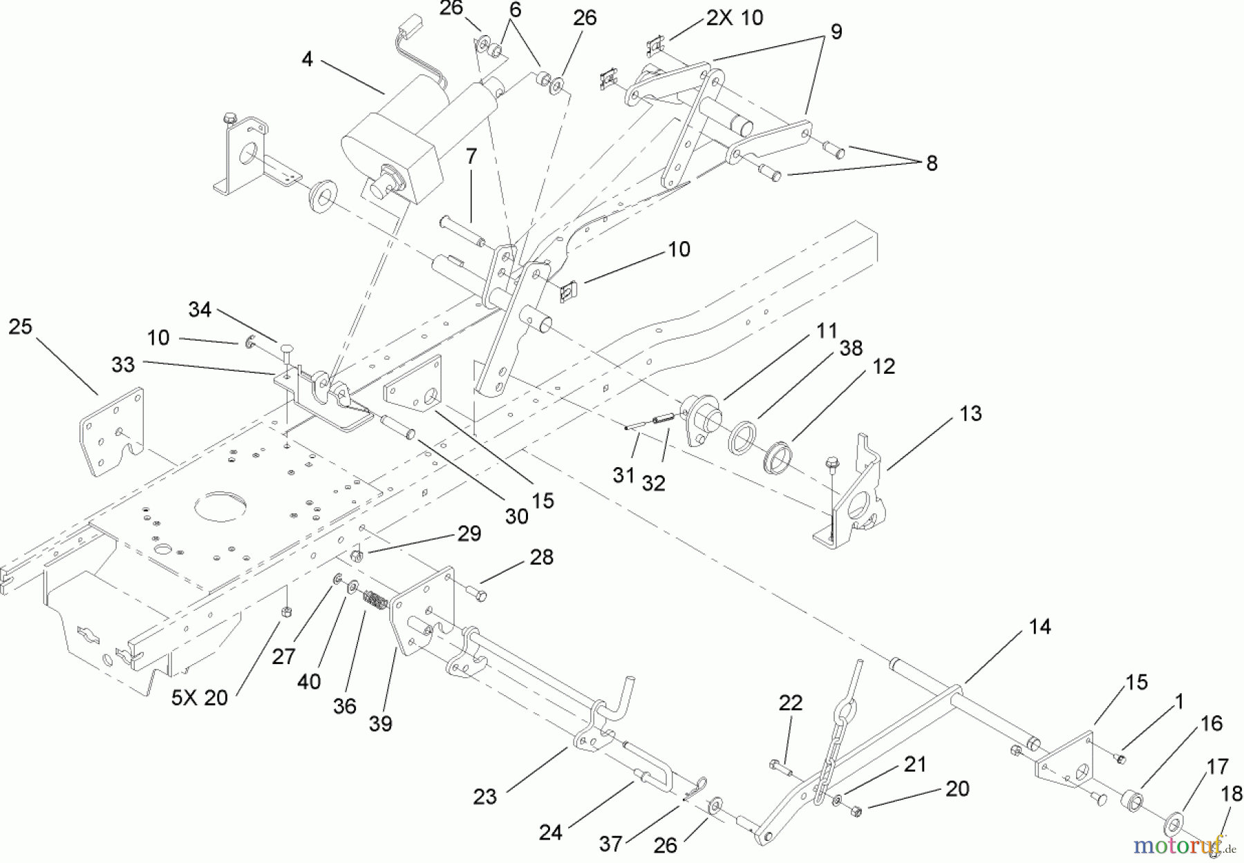 Toro Neu Mowers, Lawn & Garden Tractor Seite 1 72202 (430) - Toro 430 Garden Tractor, 2005 (250000001-250999999) ELECTRIC LIFT ASSEMBLY