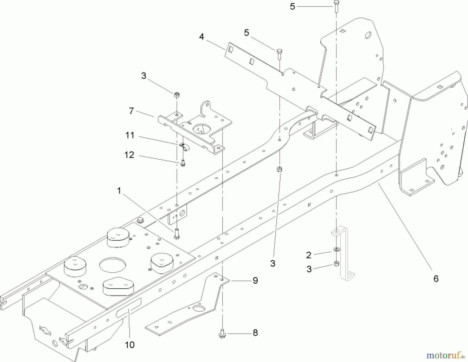 Toro Neu Mowers, Lawn & Garden Tractor Seite 1 72202 (430) - Toro 430 Garden Tractor, 2005 (250000001-250999999) FRAME ASSEMBLY