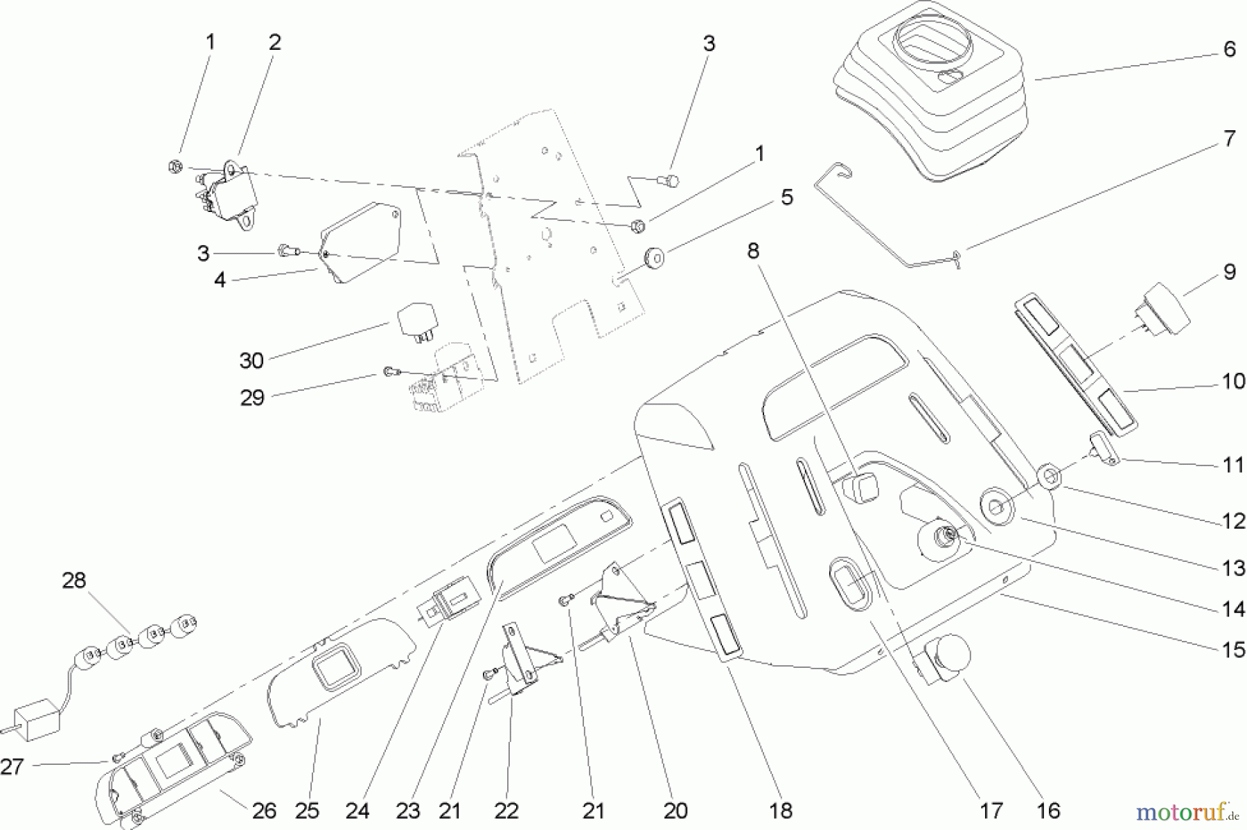 Toro Neu Mowers, Lawn & Garden Tractor Seite 1 72211 (420) - Toro 420 Garden Tractor, 2006 (260000001-260999999) DASH ASSEMBLY