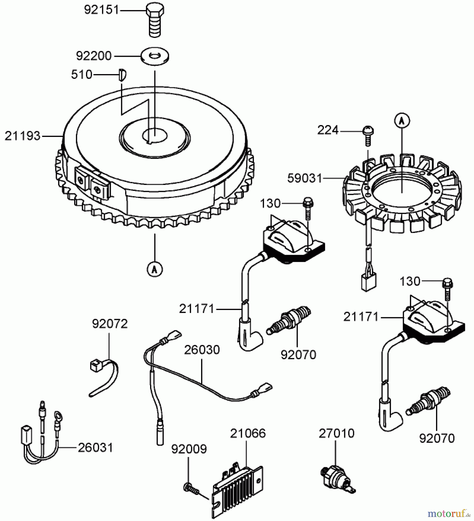 Toro Neu Mowers, Lawn & Garden Tractor Seite 1 72211 (420) - Toro 420 Garden Tractor, 2006 (260000001-260999999) ELECTRIC EQUIPMENT ASSEMBLY KAWASAKI FH541V-DS04