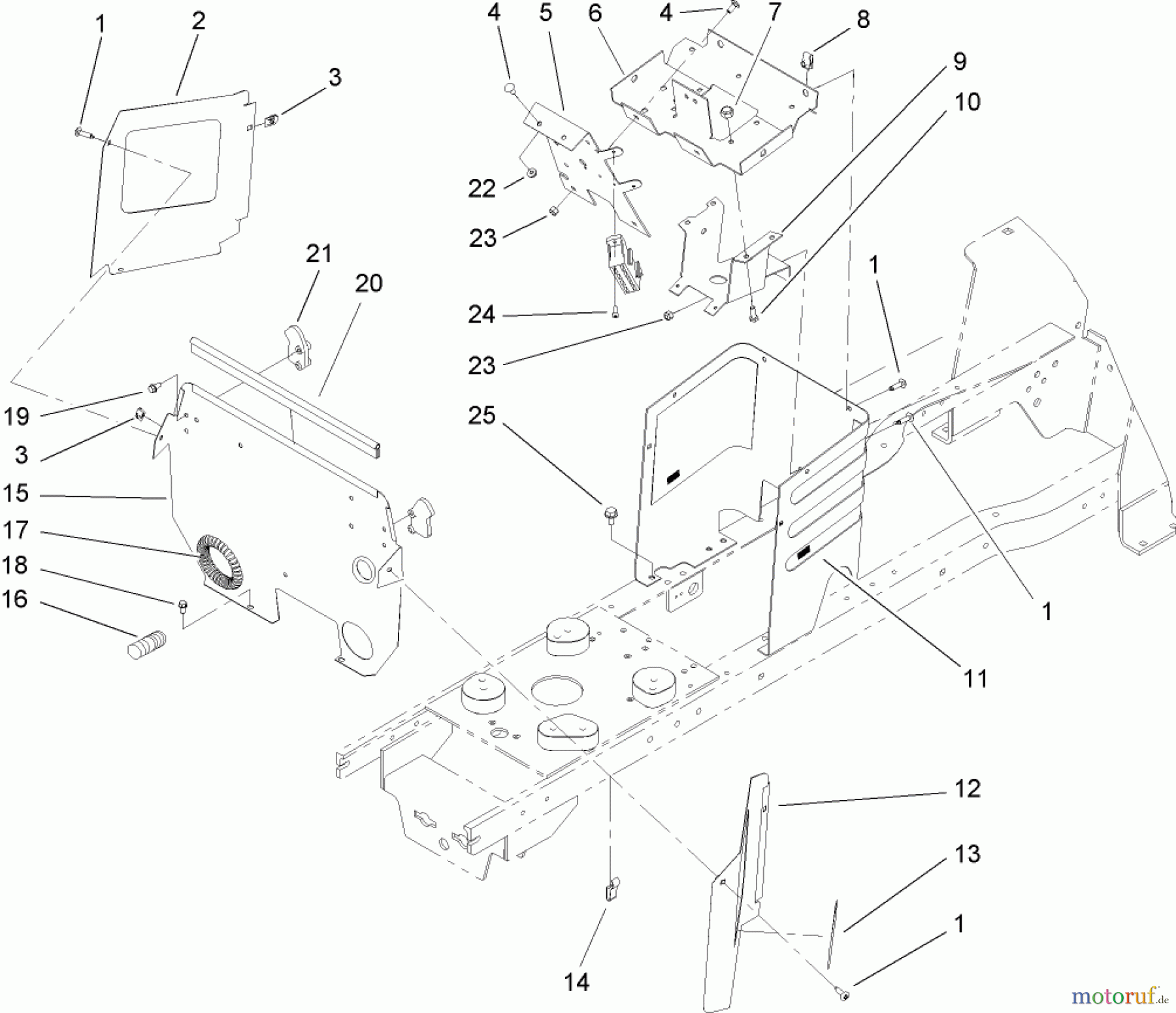 Toro Neu Mowers, Lawn & Garden Tractor Seite 1 72212 (430) - Toro 430 Garden Tractor, 2006 (260000001-260999999) HOODSTAND AND FIREWALL ASSEMBLY