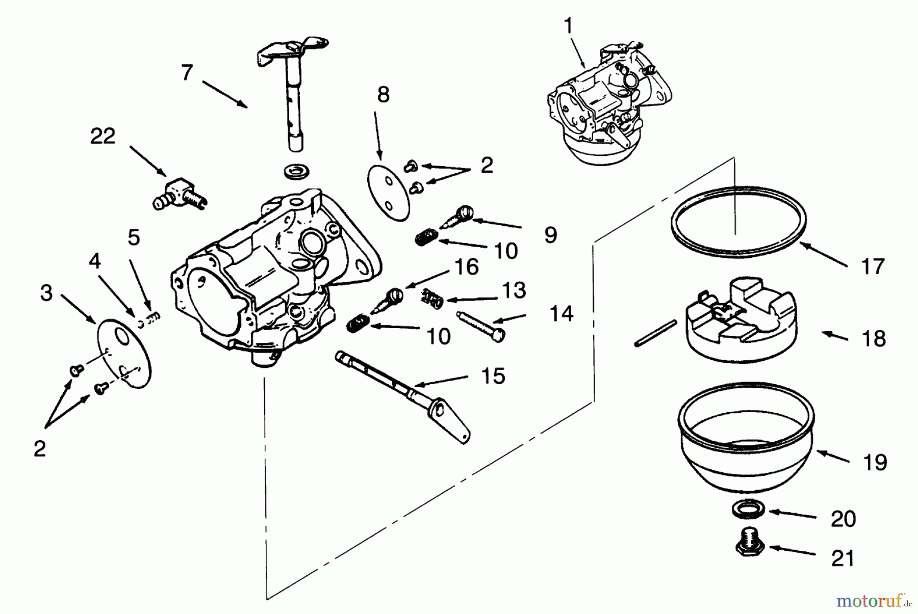 Toro Neu Mowers, Lawn & Garden Tractor Seite 1 73320 (310-8) - Toro 310-8 Garden Tractor, 1993 (3900001-3999999) CARBURETORS