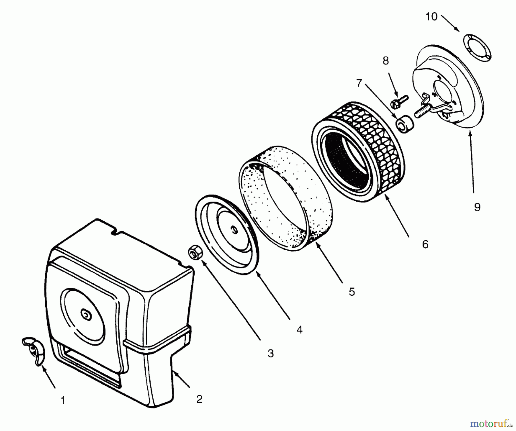Toro Neu Mowers, Lawn & Garden Tractor Seite 1 73362 (312-8) - Toro 312-8 Garden Tractor, 1996 (6900001-6999999) AIR INTAKE