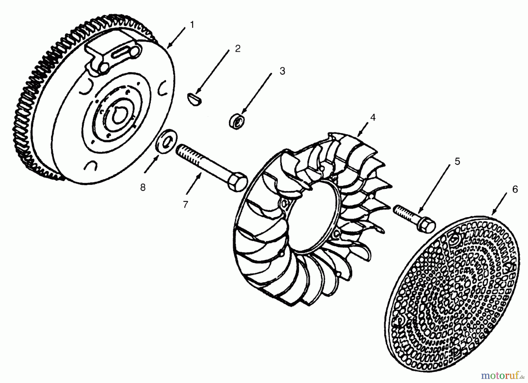  Toro Neu Mowers, Lawn & Garden Tractor Seite 1 73362 (312-8) - Toro 312-8 Garden Tractor, 1994 (4900001-4999999) FLYWHEEL